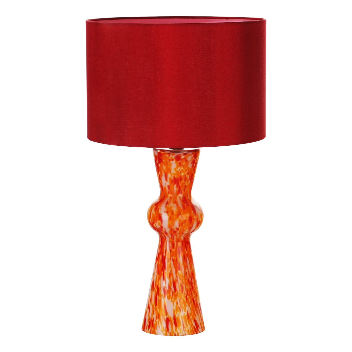 dar lighting Rheneas Table Lamp Red Glass With Shade RHE4225