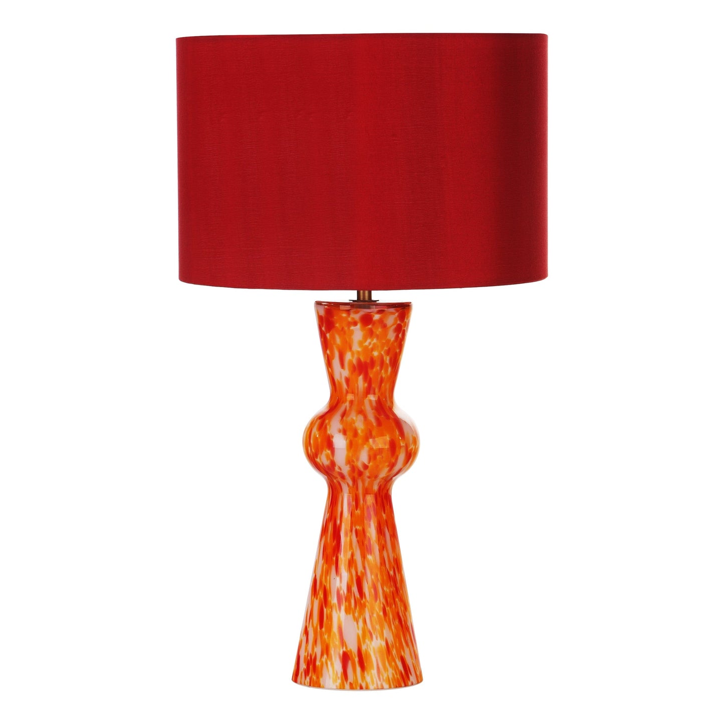 dar lighting Rheneas Table Lamp Red Glass With Shade RHE4225