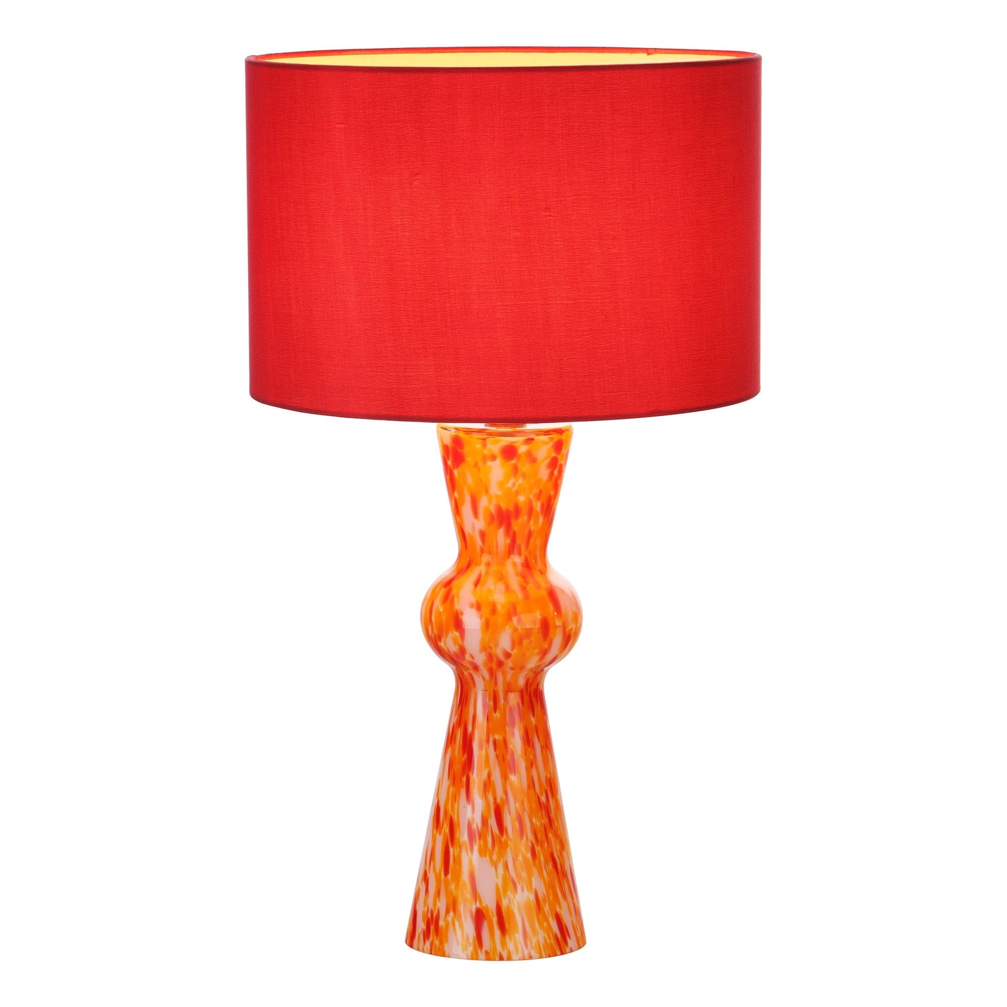 dar lighting Rheneas Table Lamp Red Glass With Shade RHE4225