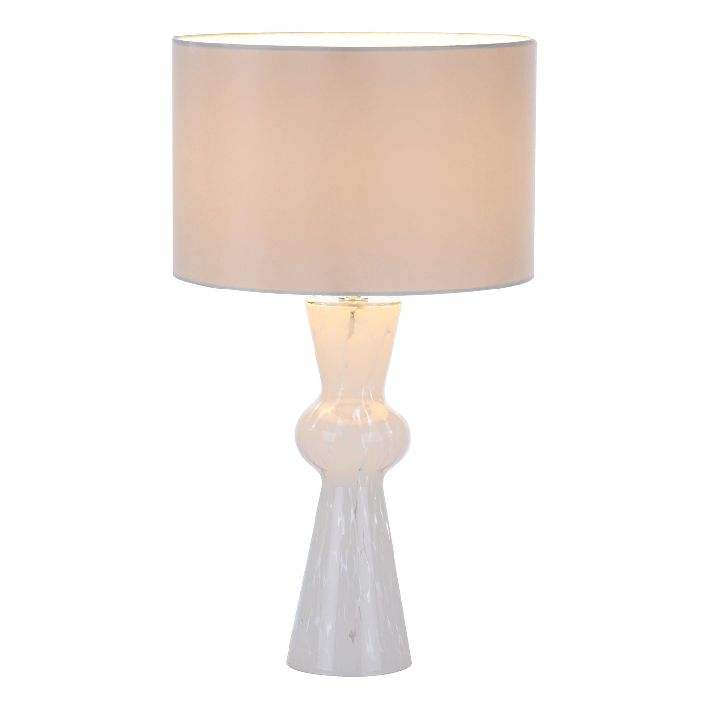 dar lighting Rheneas Table Lamp White Glass With Shade RHE422