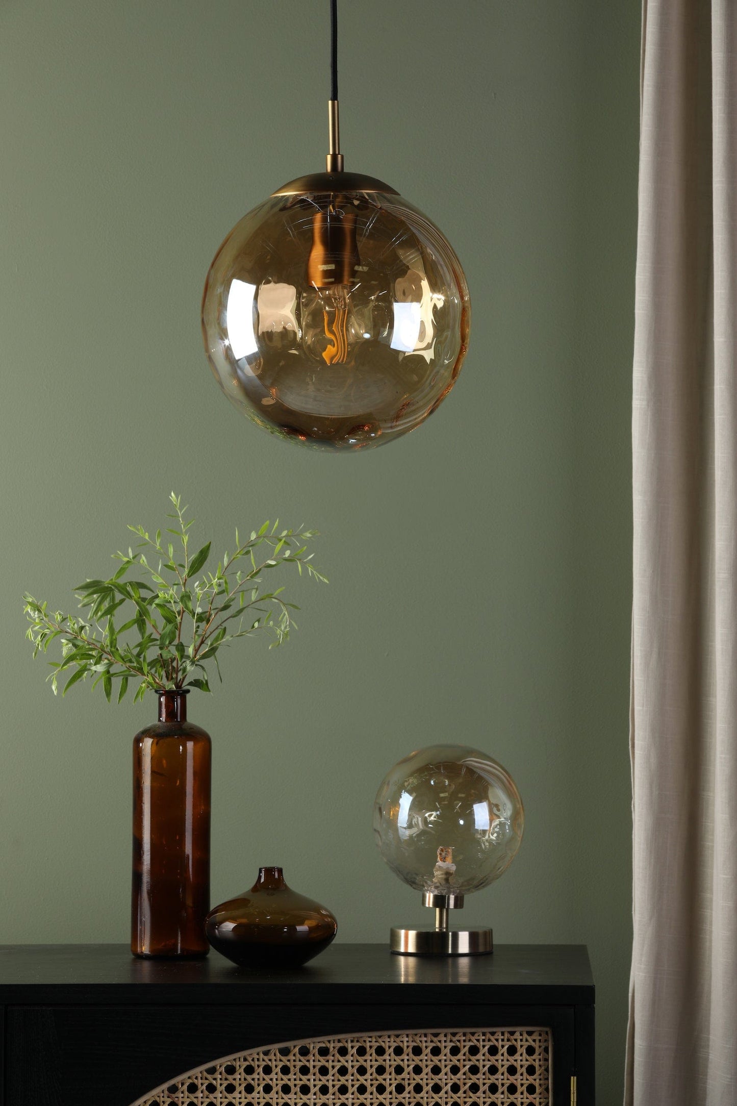 dar lighting Ripple Single Pendant Bronze and Champagne Glass SP70-RIP8820
