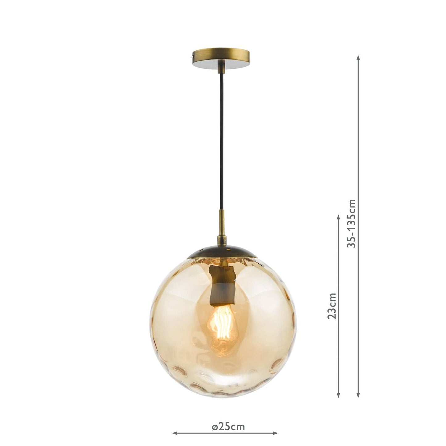 dar lighting Ripple Single Pendant Bronze and Champagne Glass SP70-RIP8820