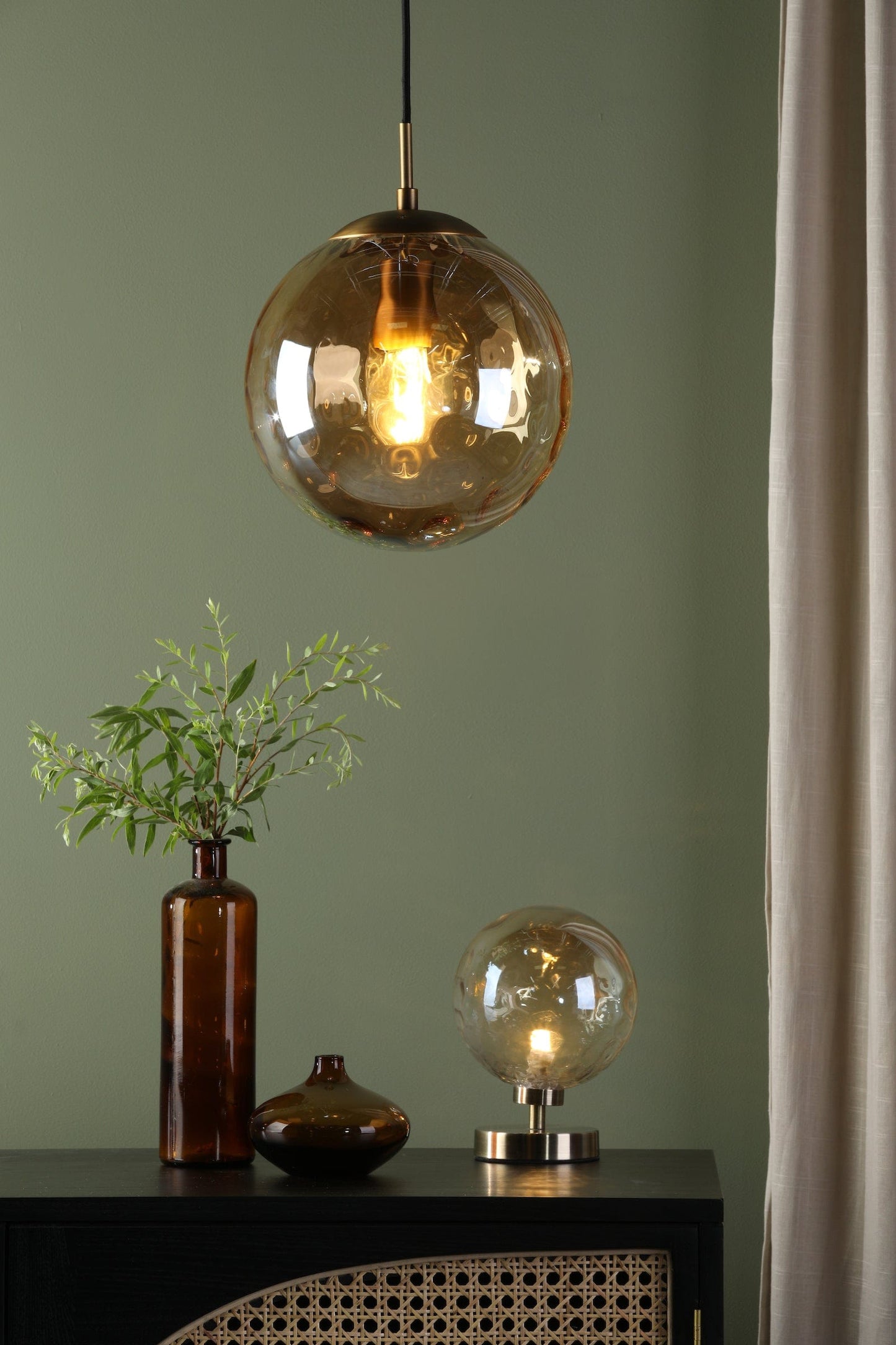 dar lighting Ripple Single Pendant Bronze and Champagne Glass SP70-RIP8820