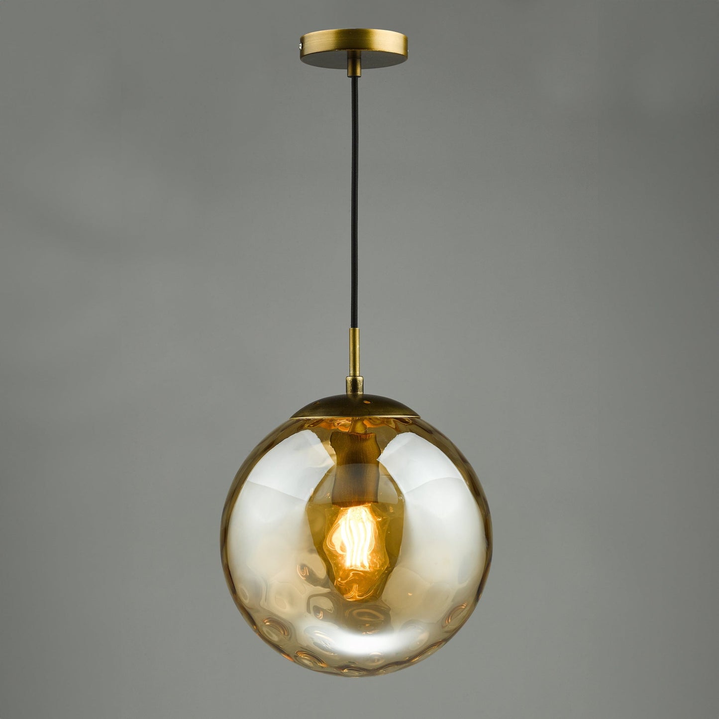 dar lighting Ripple Single Pendant Bronze and Champagne Glass SP70-RIP8820