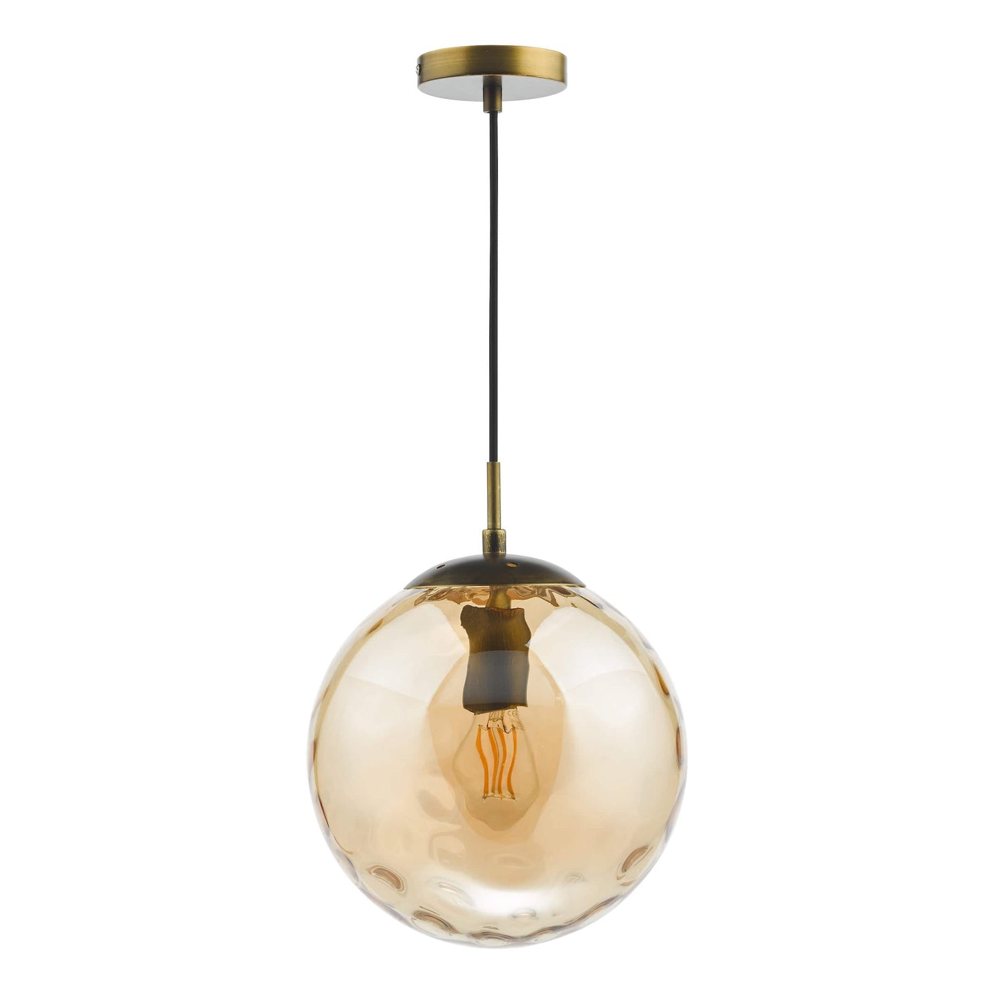 dar lighting Ripple Single Pendant Bronze and Champagne Glass SP70-RIP8820