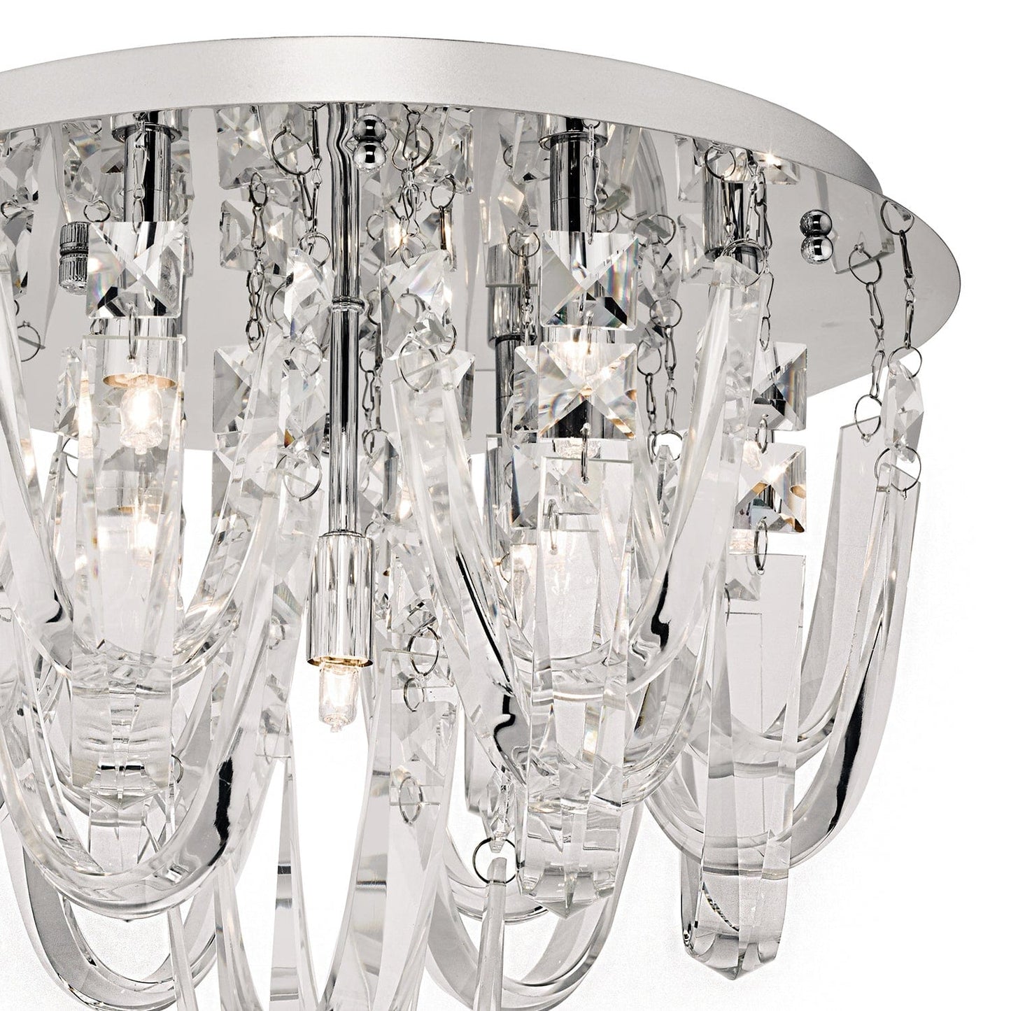 dar lighting Roxanne Small 7 Light Flush Polished Chrome Crystal ROX5050