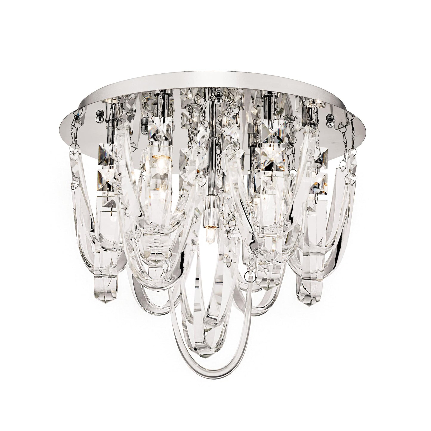 dar lighting Roxanne Small 7 Light Flush Polished Chrome Crystal ROX5050