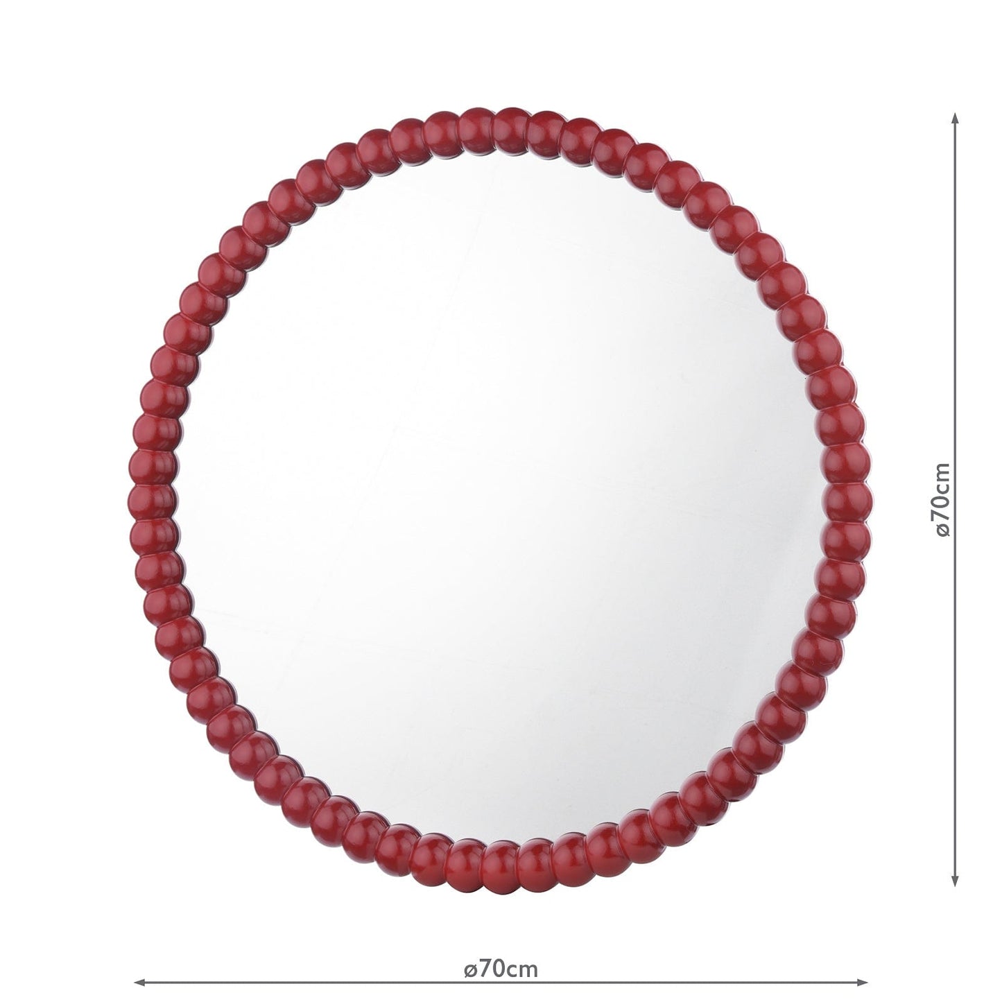 dar lighting Ruan Round Mirror Red 70cm 002RUA7025