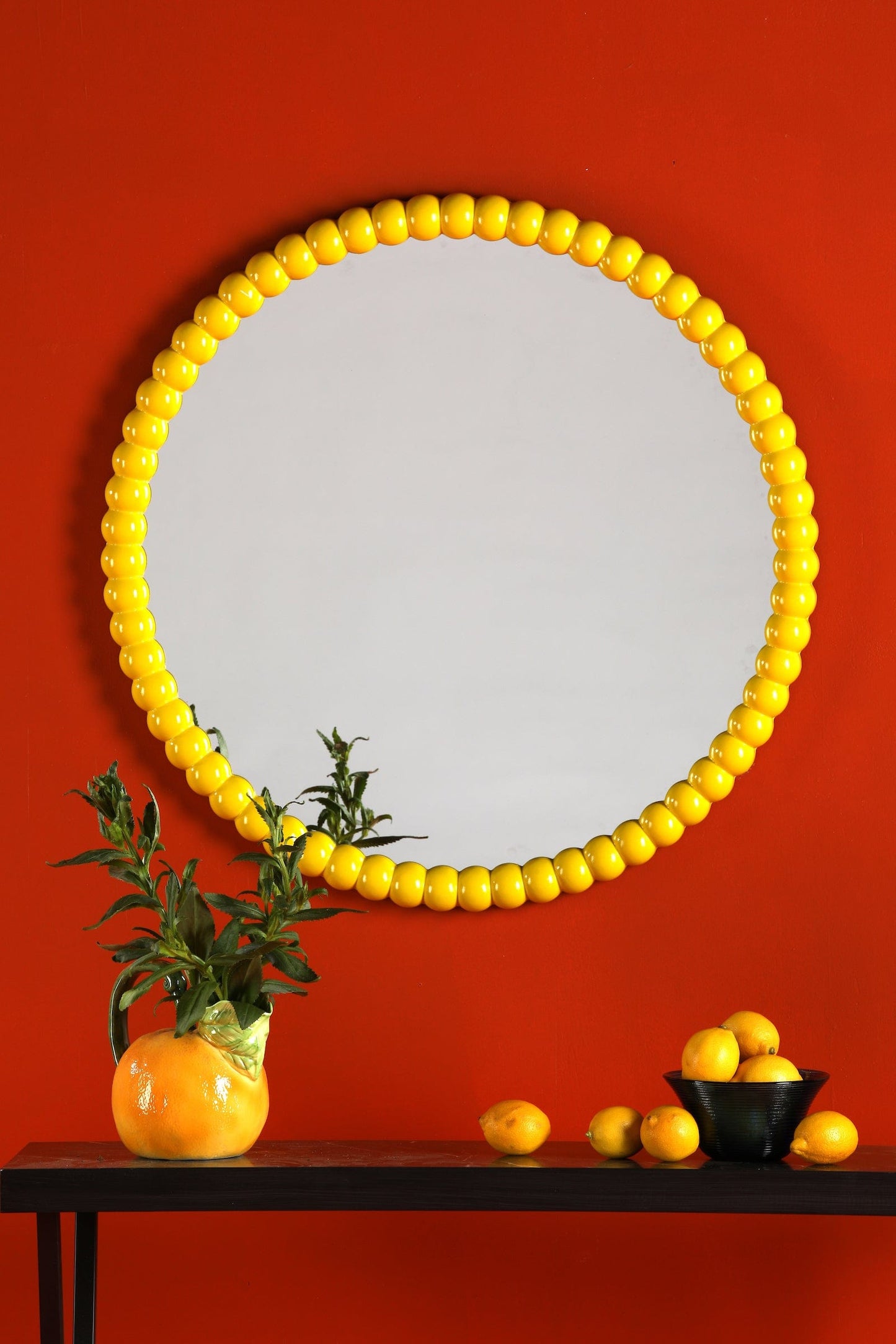 dar lighting Ruan Round Mirror Yellow 70cm 002RUA7026