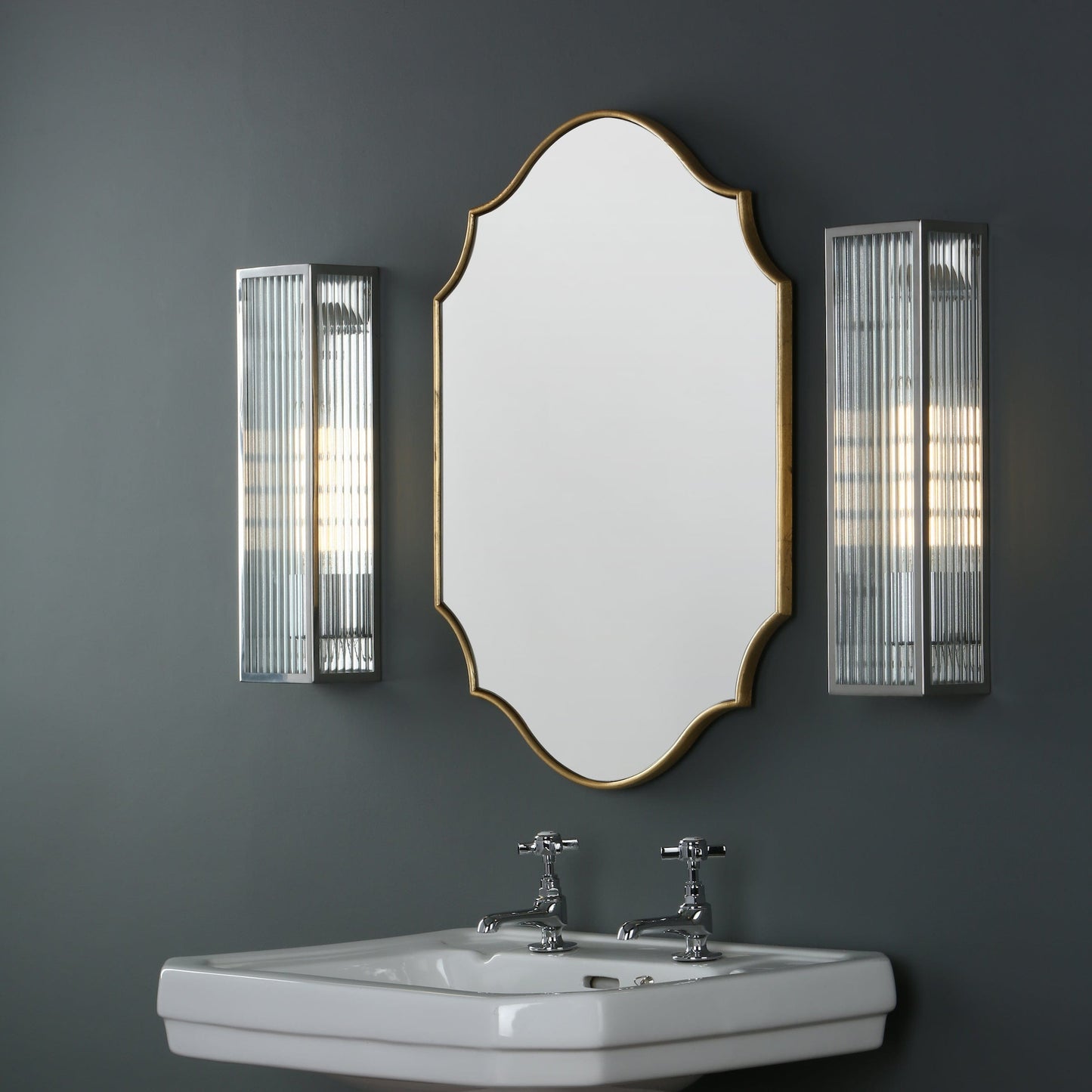 dar lighting Ruggiero Rectangle Mirror With Gold Detail 70 x 50cm 002RUG7050