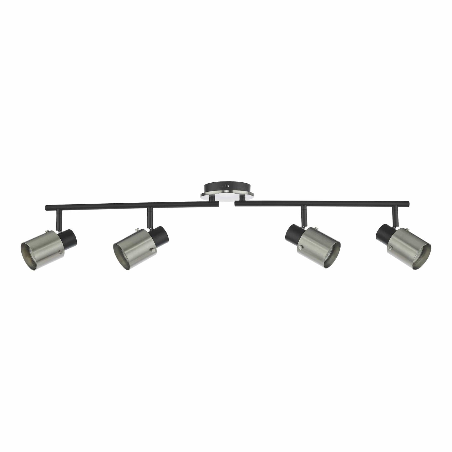 dar lighting Ryan 4 Light Bar Spotlight Brushed Nickel Matt Black RYA8438