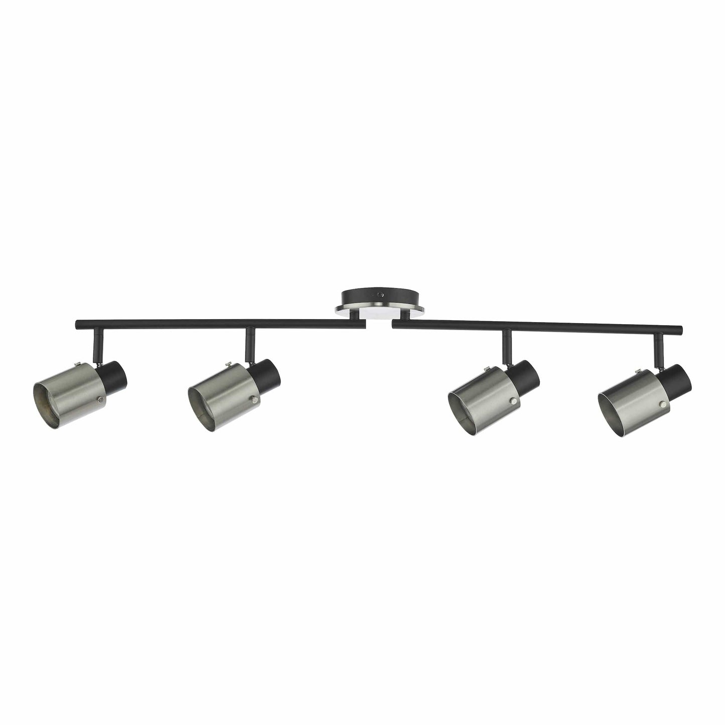 dar lighting Ryan 4 Light Bar Spotlight Brushed Nickel Matt Black RYA8438
