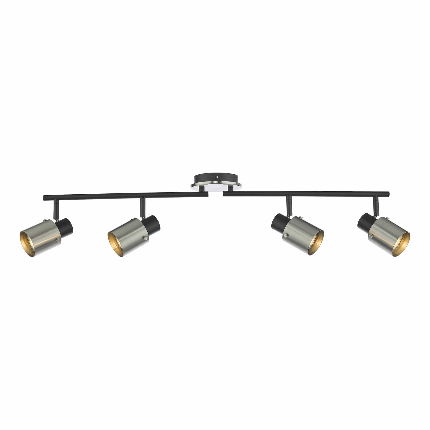 dar lighting Ryan 4 Light Bar Spotlight Brushed Nickel Matt Black RYA8438