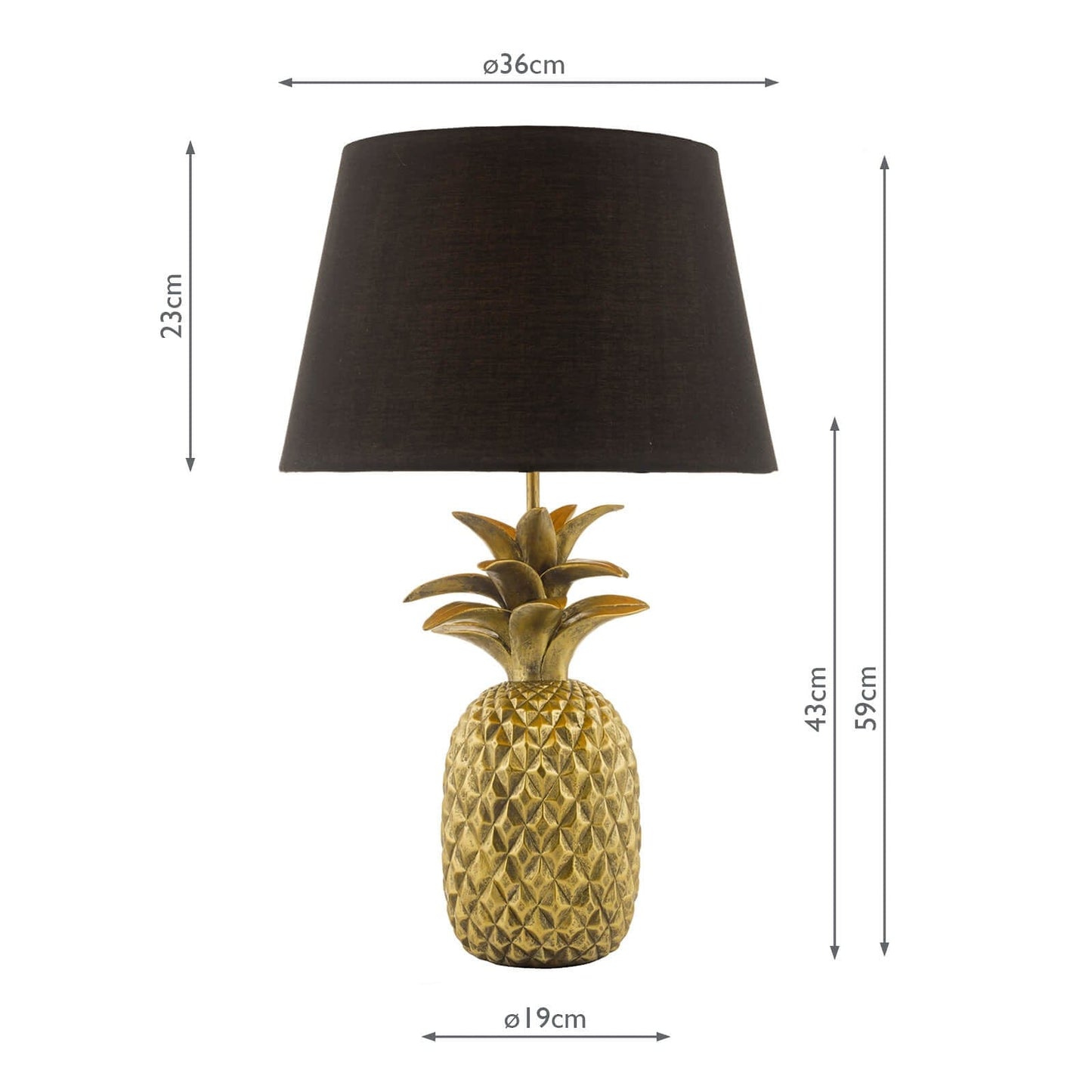 dar lighting Safa Pineapple Table Lamp Gold With Shade SAF4235