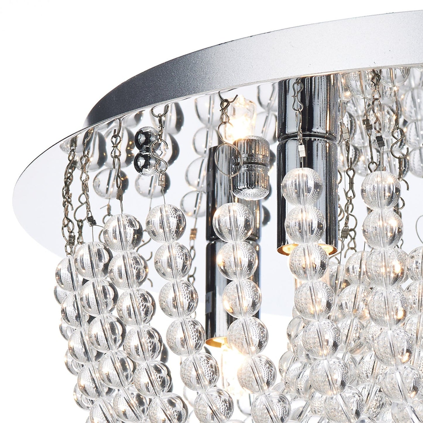 dar lighting Saigon 5 Light Flush Polished Chrome/Clear SAI5450