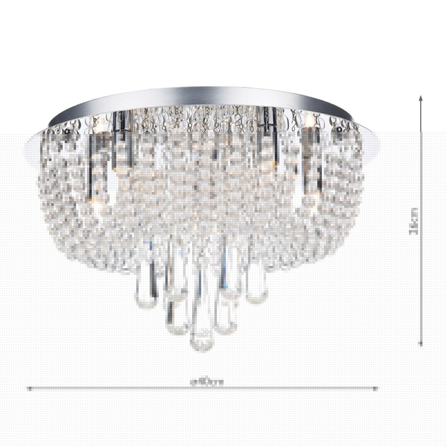 dar lighting Saigon 5 Light Flush Polished Chrome/Clear SAI5450