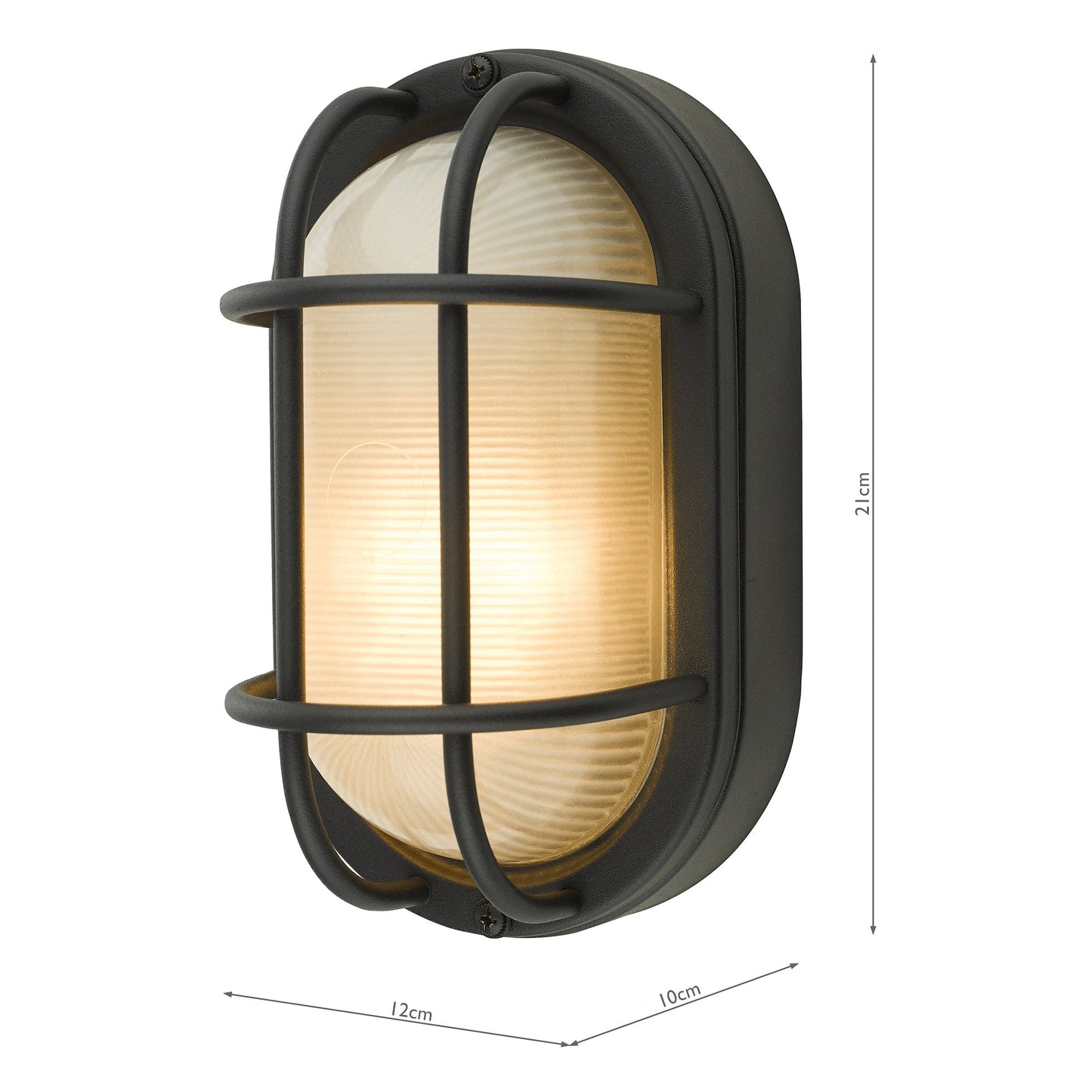 dar lighting Salcombe Oval Outdoor Wall Light Matt Black IP44 SAL5222