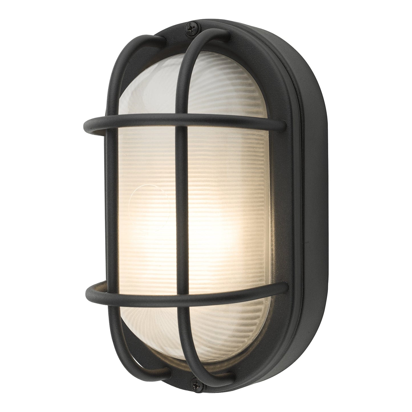 dar lighting Salcombe Oval Outdoor Wall Light Matt Black IP44 SAL5222