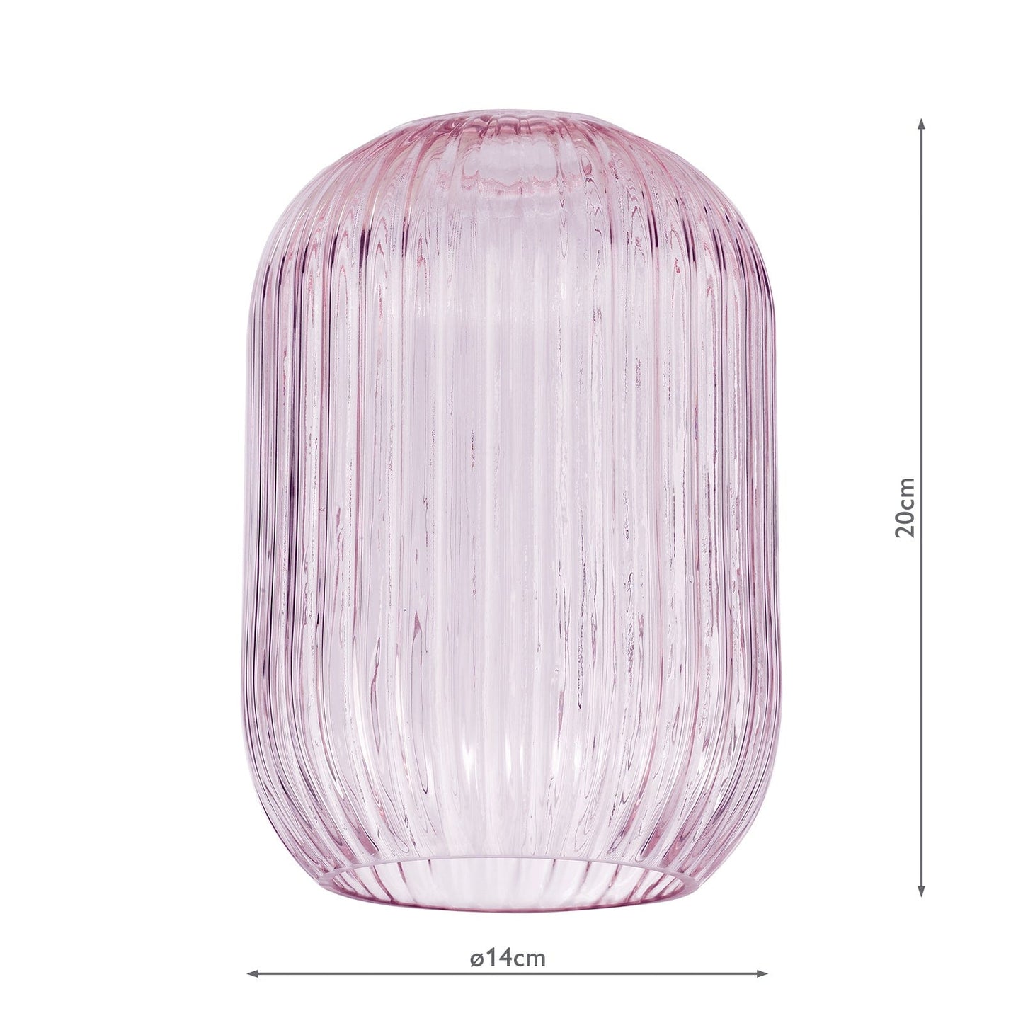 dar lighting Sawyer Easy Fit Shade Pink Ribbed Glass SAW6503