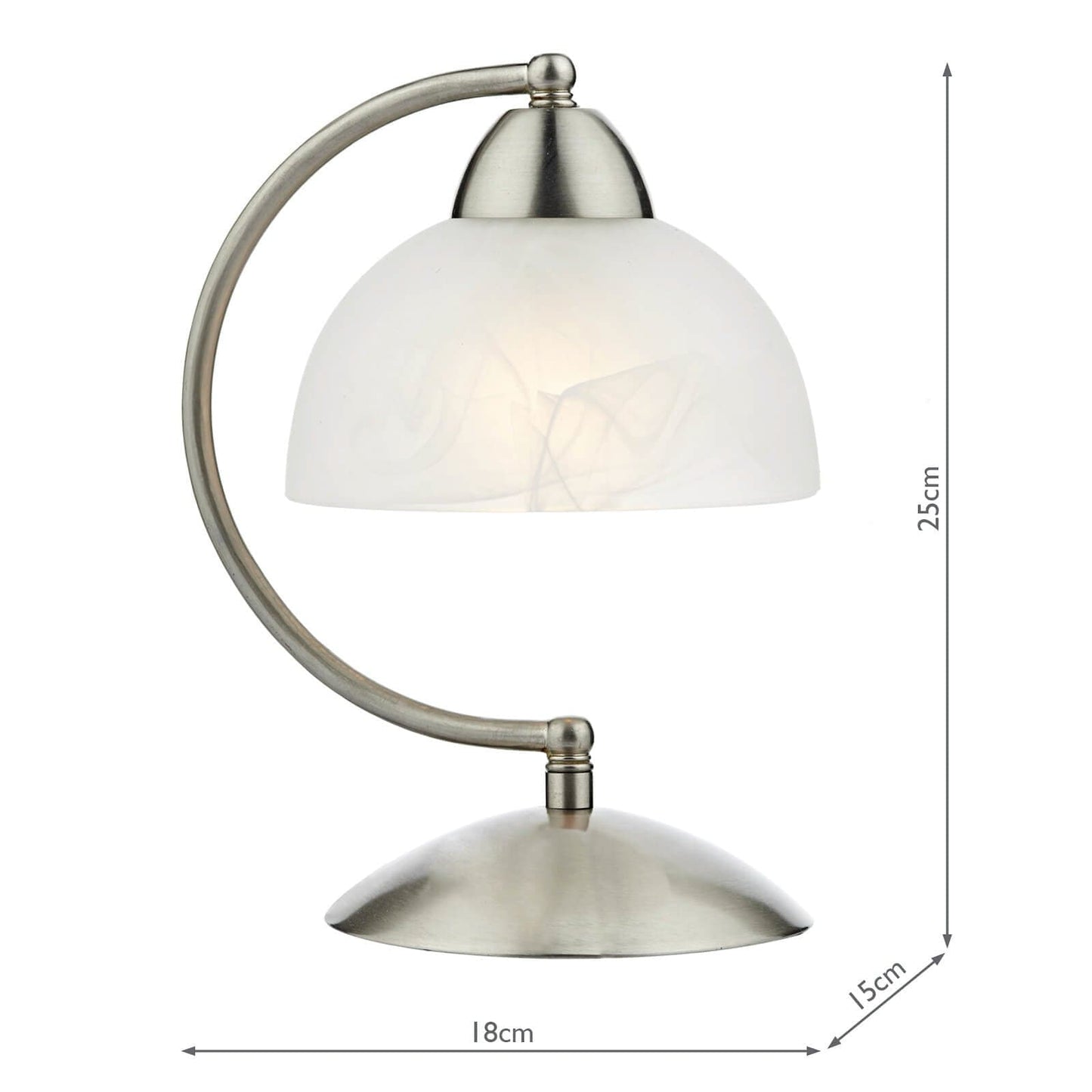 dar lighting Saxby Touch Table Lamp Satin Chrome Glass SAX4046