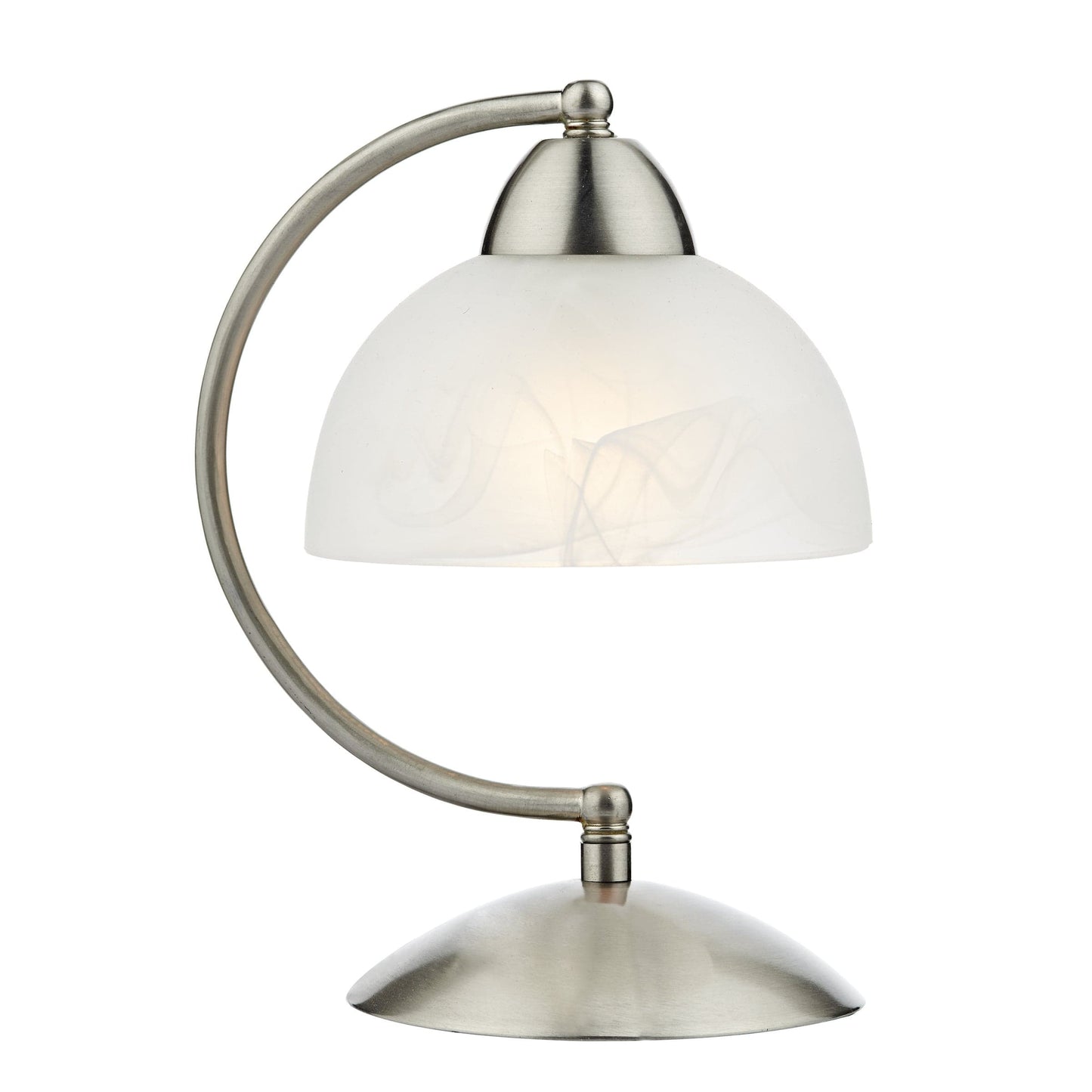 dar lighting Saxby Touch Table Lamp Satin Chrome Glass SAX4046