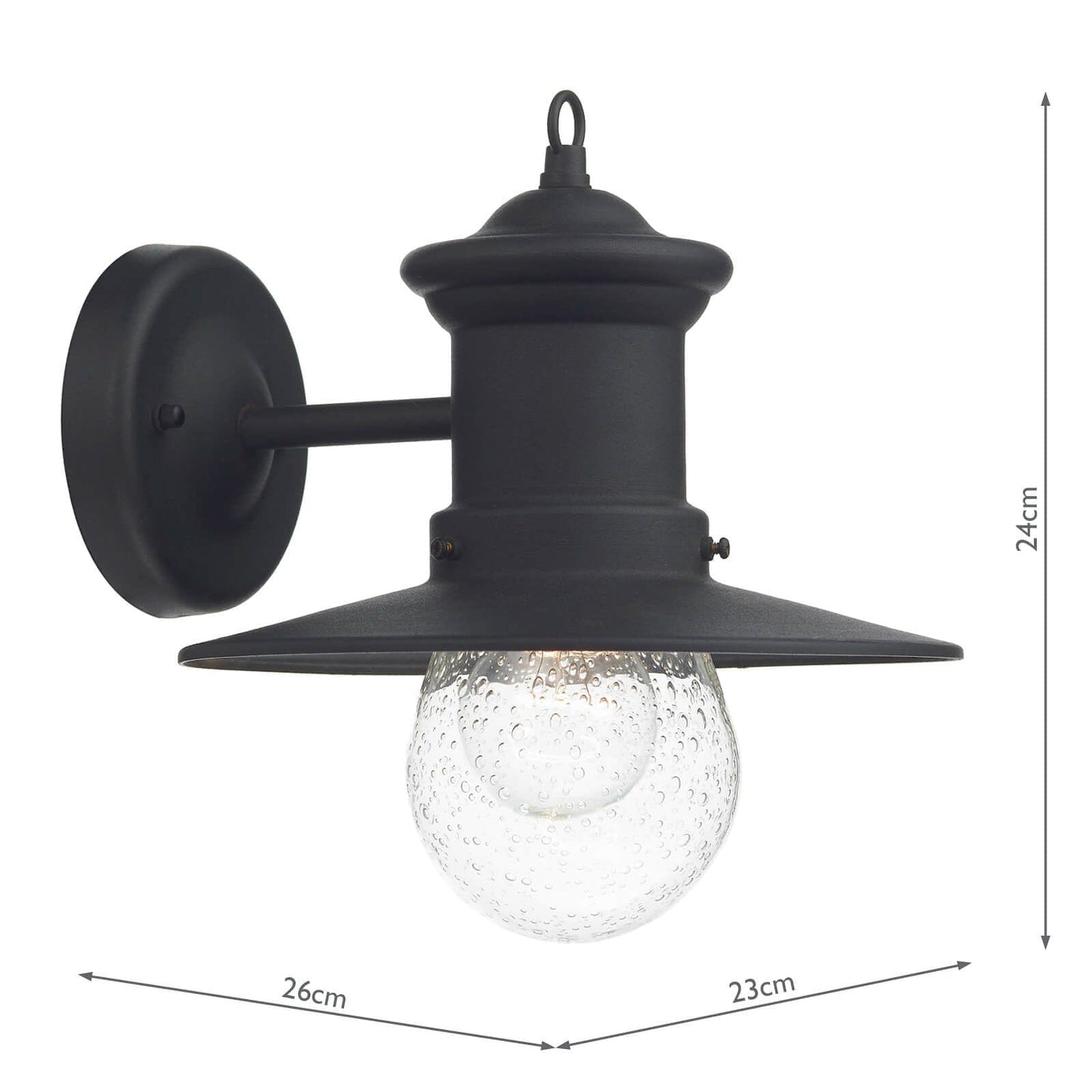 dar lighting Sedgewick Outdoor Wall Light Black Glass IP44 SED1522