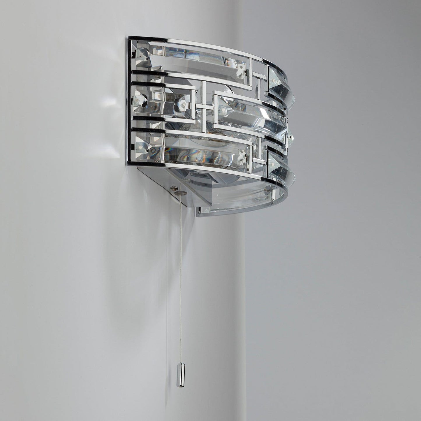 dar lighting Seville 2 Light Wall Light Crystal Polished Chrome SEV0950