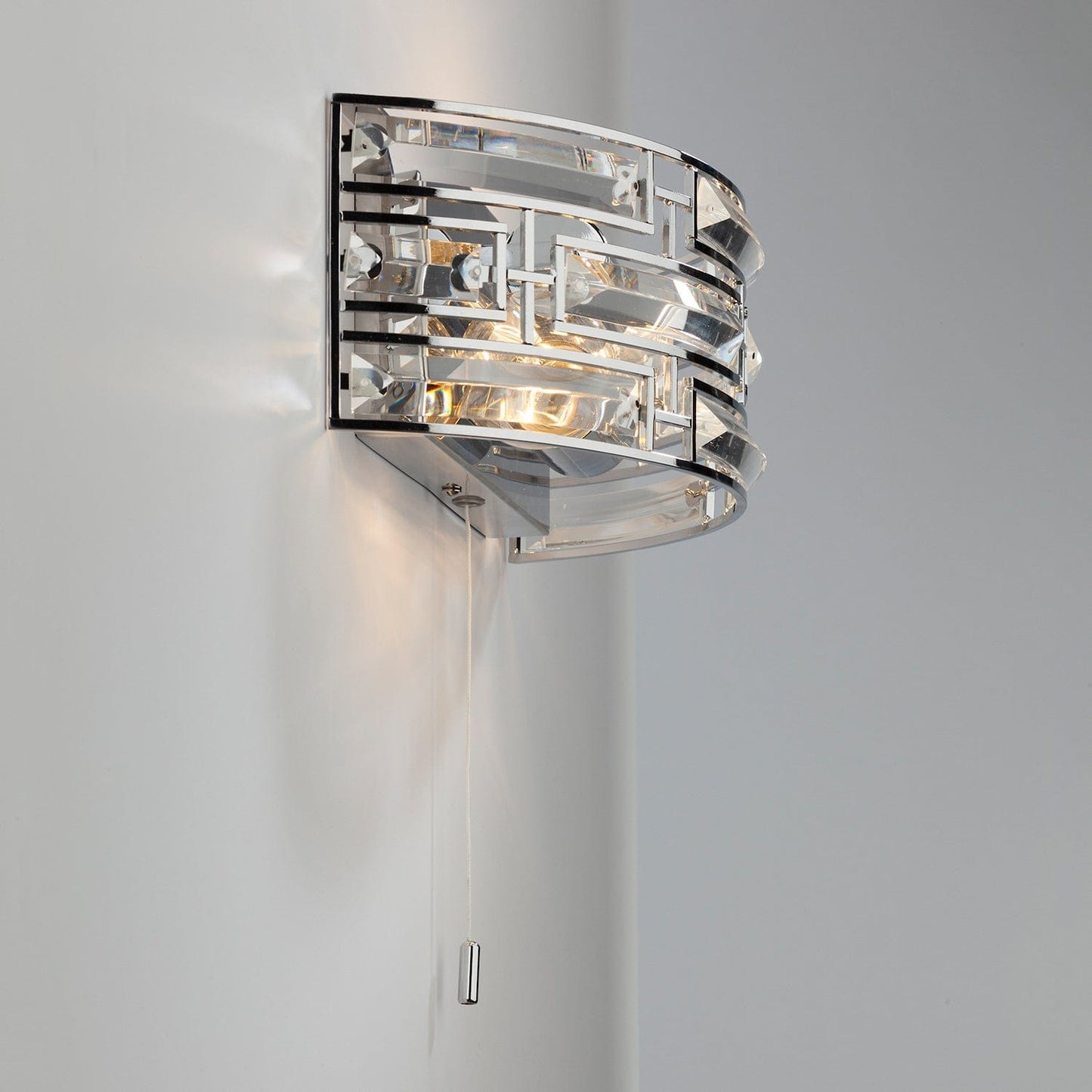 dar lighting Seville 2 Light Wall Light Crystal Polished Chrome SEV0950