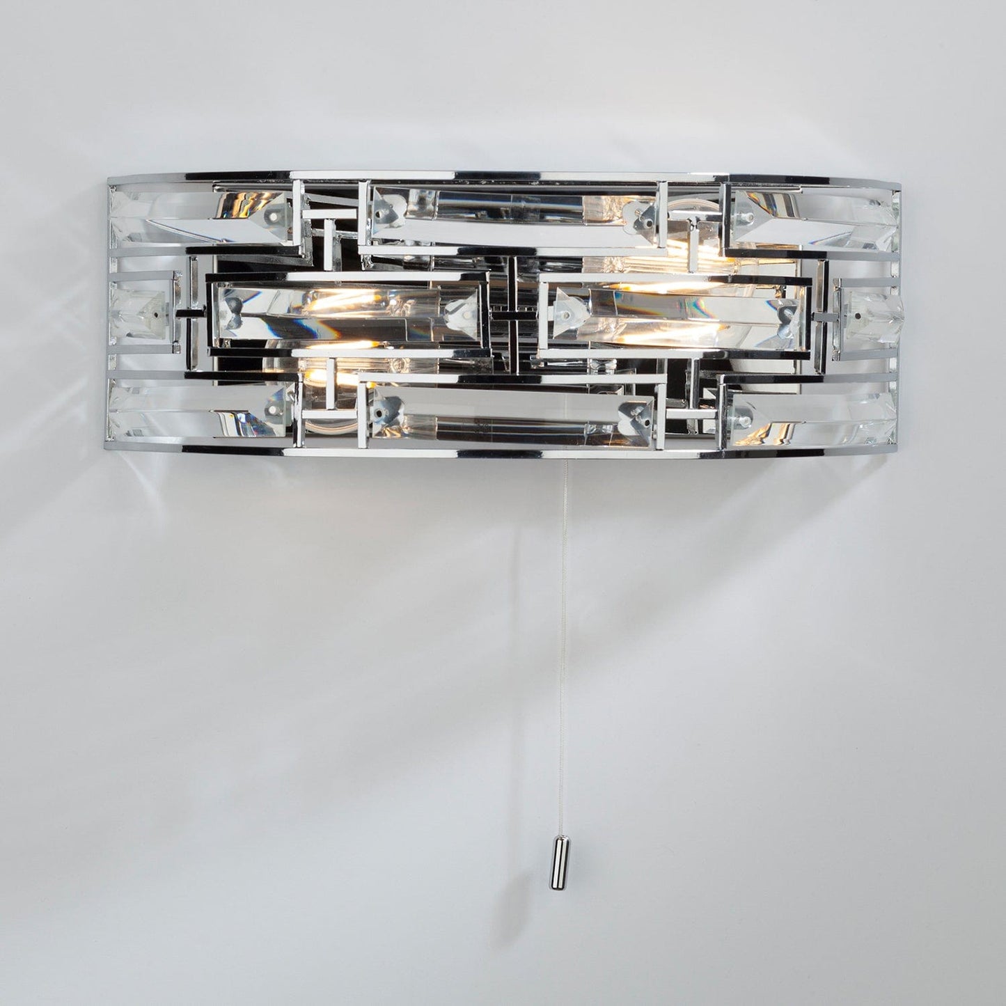 dar lighting Seville 2 Light Wall Light Crystal Polished Chrome SEV0950