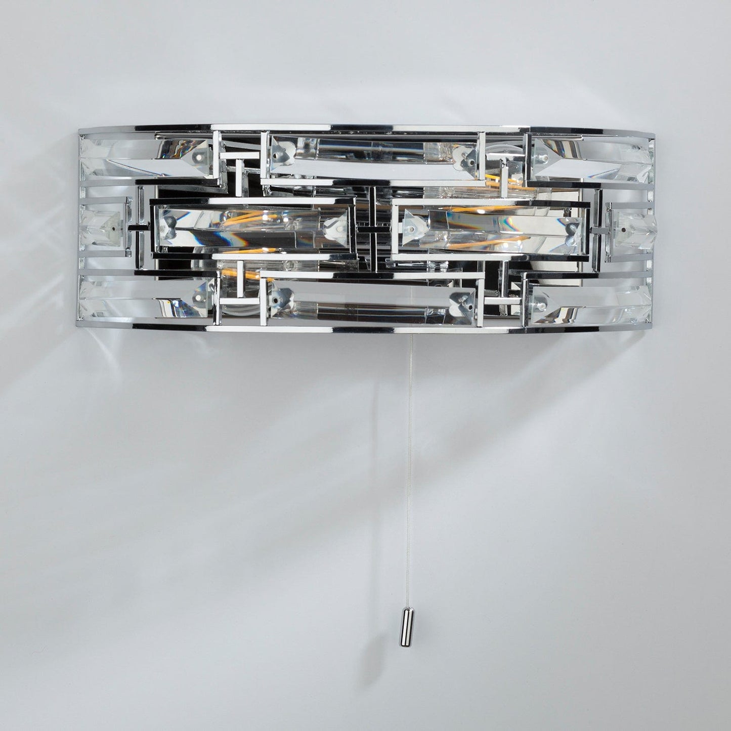 dar lighting Seville 2 Light Wall Light Crystal Polished Chrome SEV0950