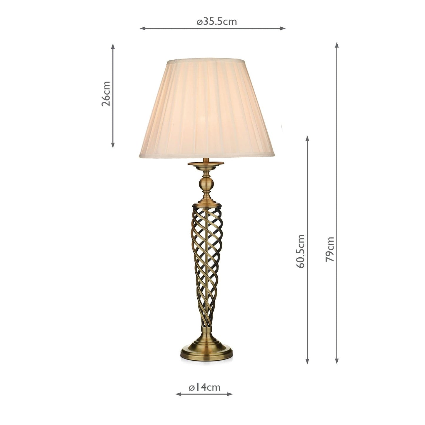 dar lighting Siam Table Lamp Antique Brass With Shade (Multipack) SIA4275