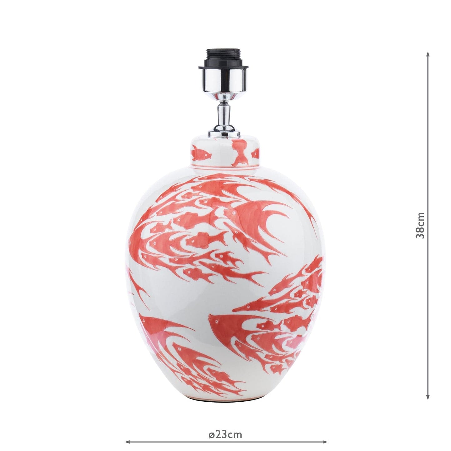 dar lighting Simone Ceramic Table Lamp Coral & White Fish Pattern Base Only SIM4203