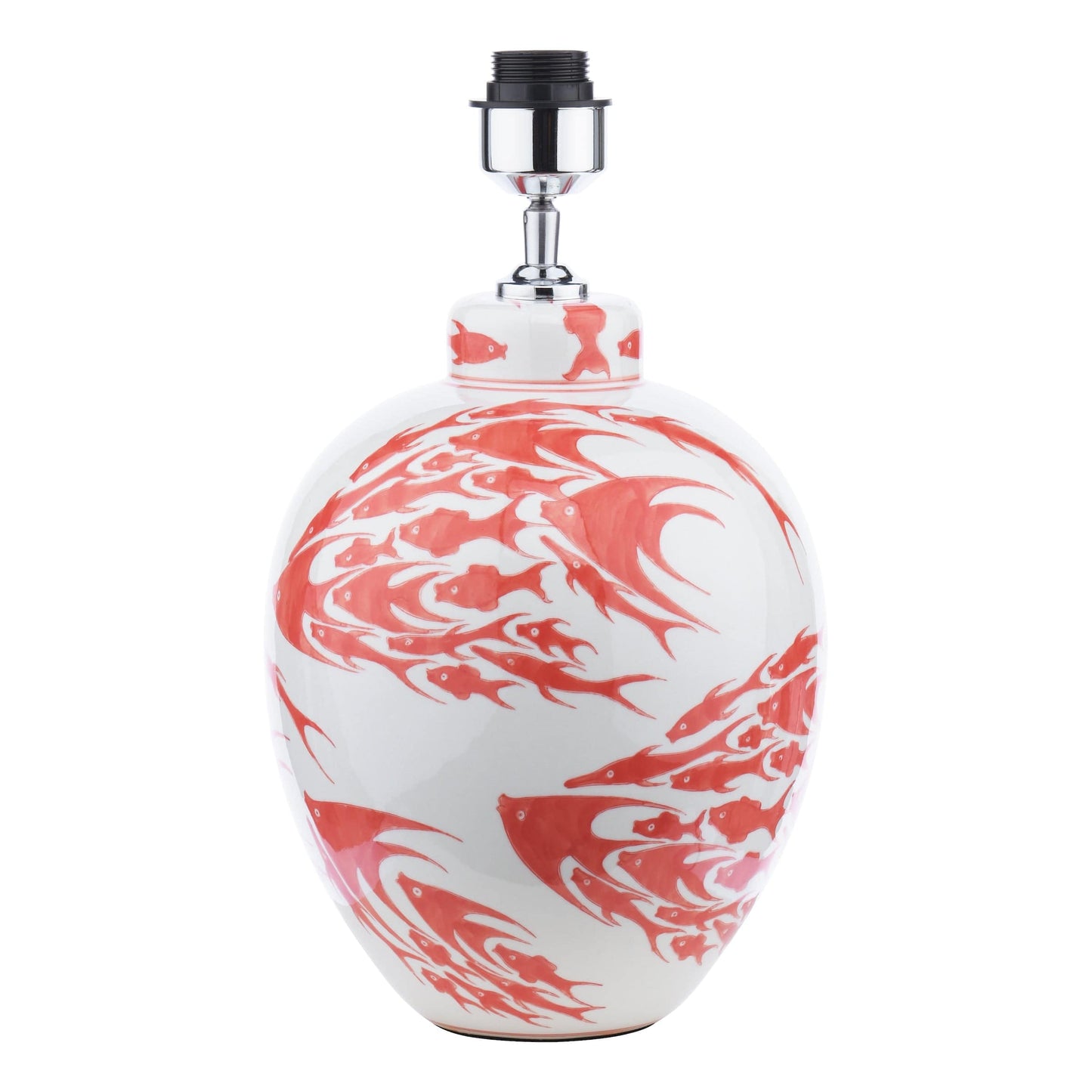dar lighting Simone Ceramic Table Lamp Coral & White Fish Pattern Base Only SIM4203