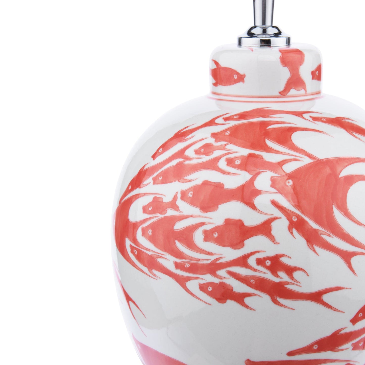 dar lighting Simone Ceramic Table Lamp Coral & White Fish Pattern Base Only SIM4203