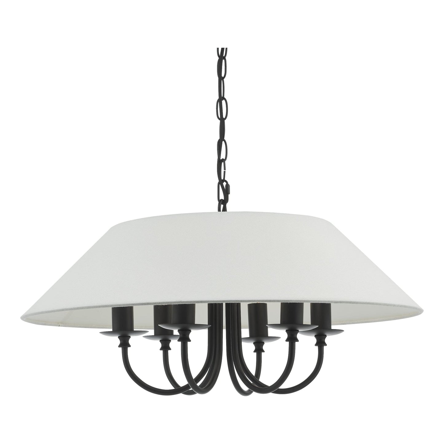 dar lighting Sivan 6 Light Pendant Matt Black With Shade SIV0622