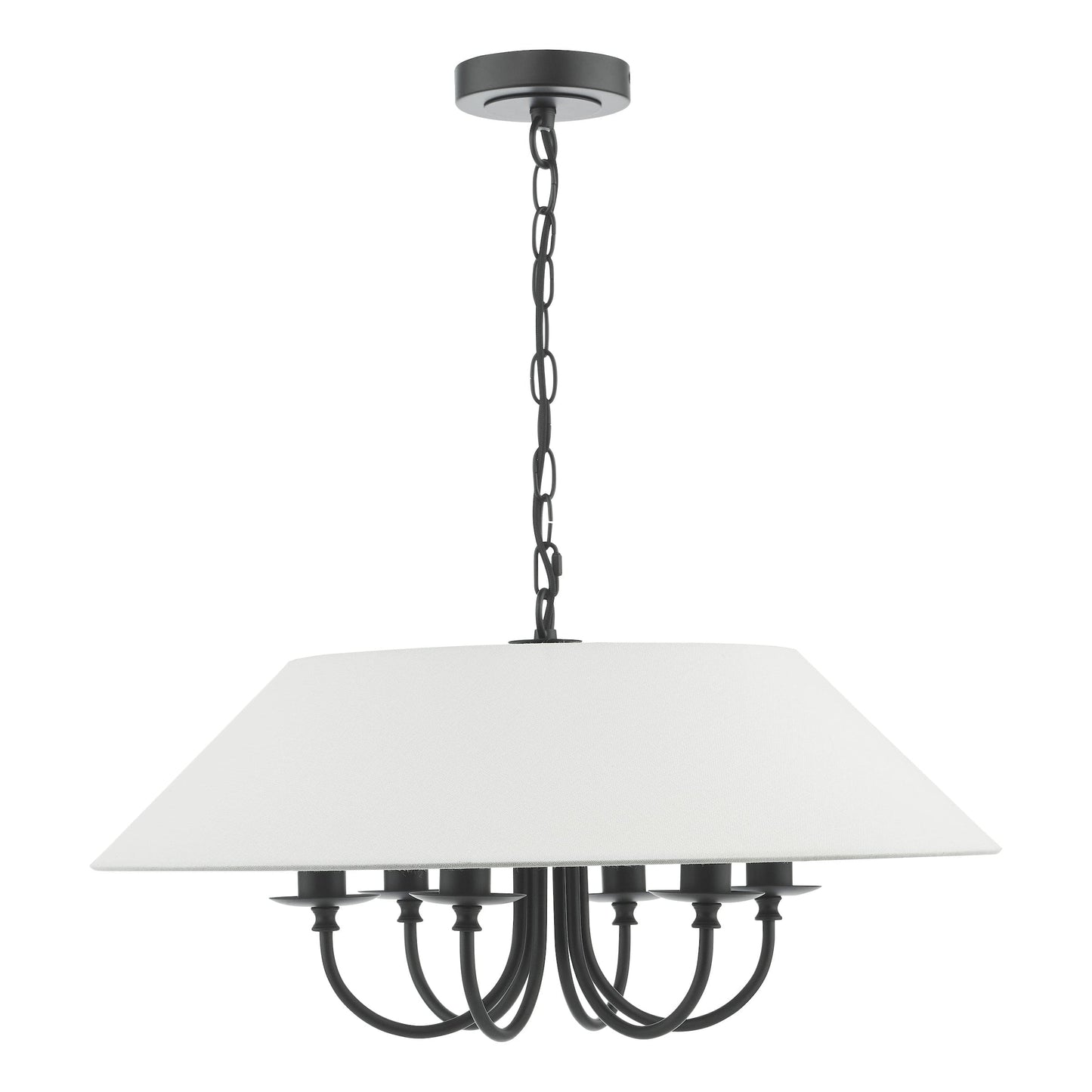 dar lighting Sivan 6 Light Pendant Matt Black With Shade SIV0622