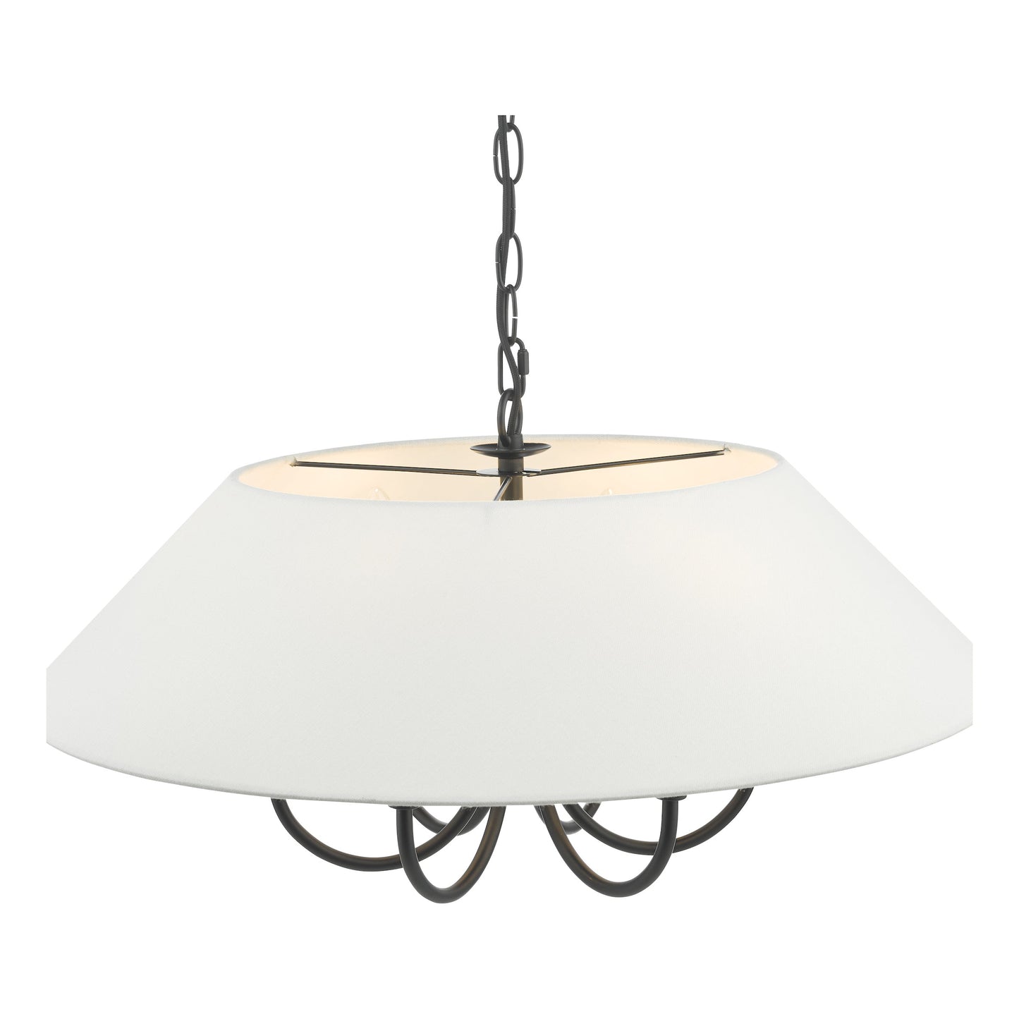 dar lighting Sivan 6 Light Pendant Matt Black With Shade SIV0622