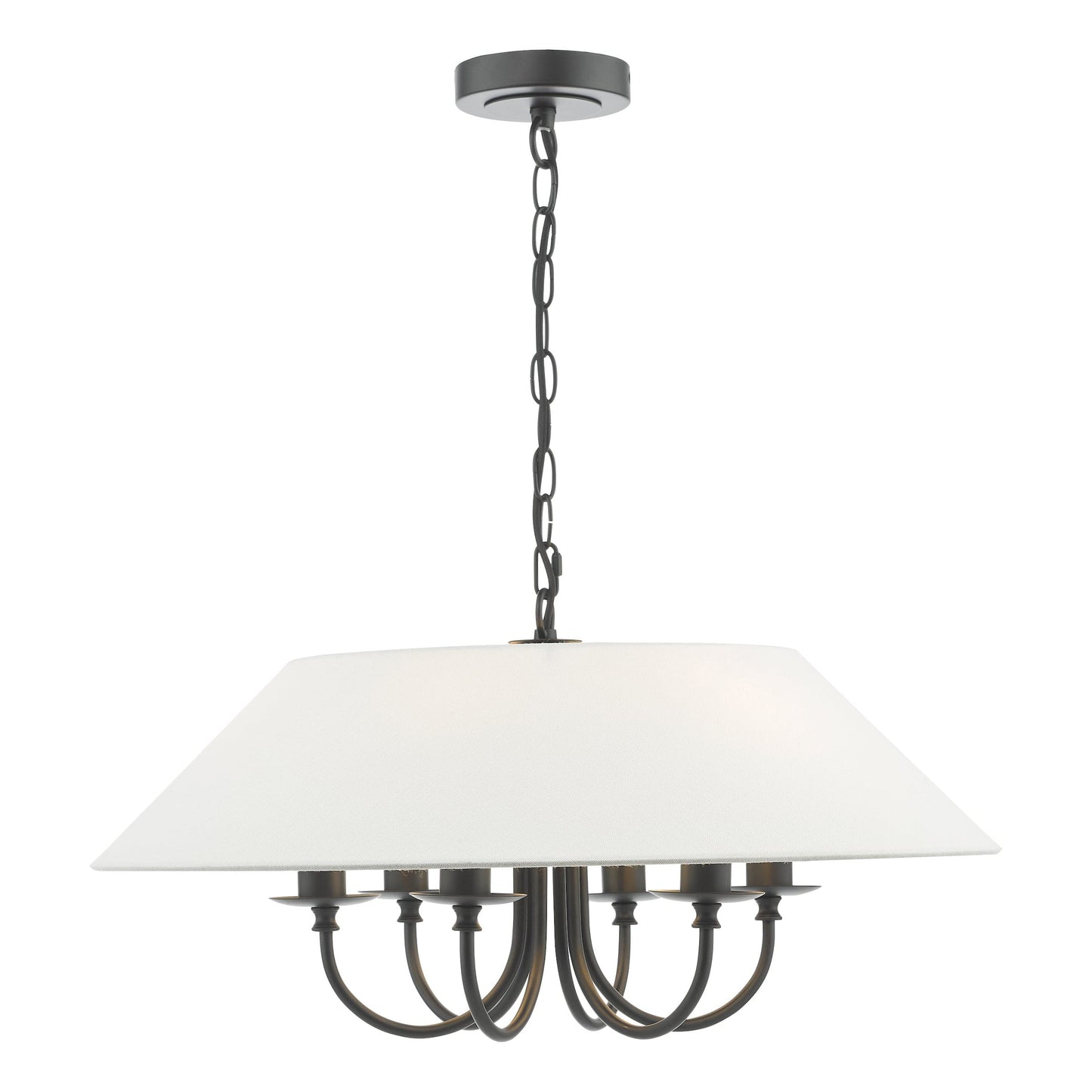 dar lighting Sivan 6 Light Pendant Matt Black With Shade SIV0622