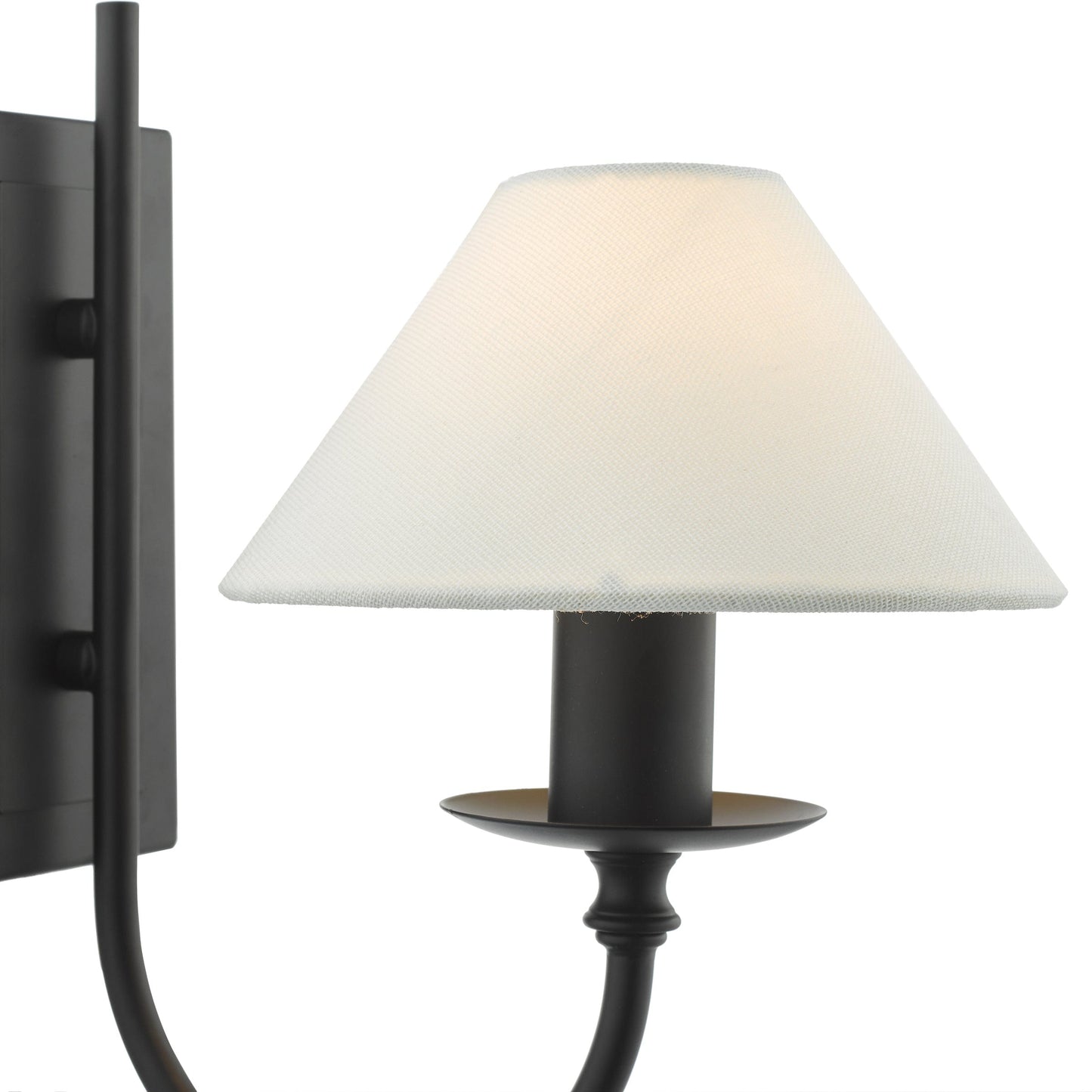 dar lighting Sivan Wall Light Matt Black With Shade SIV0722