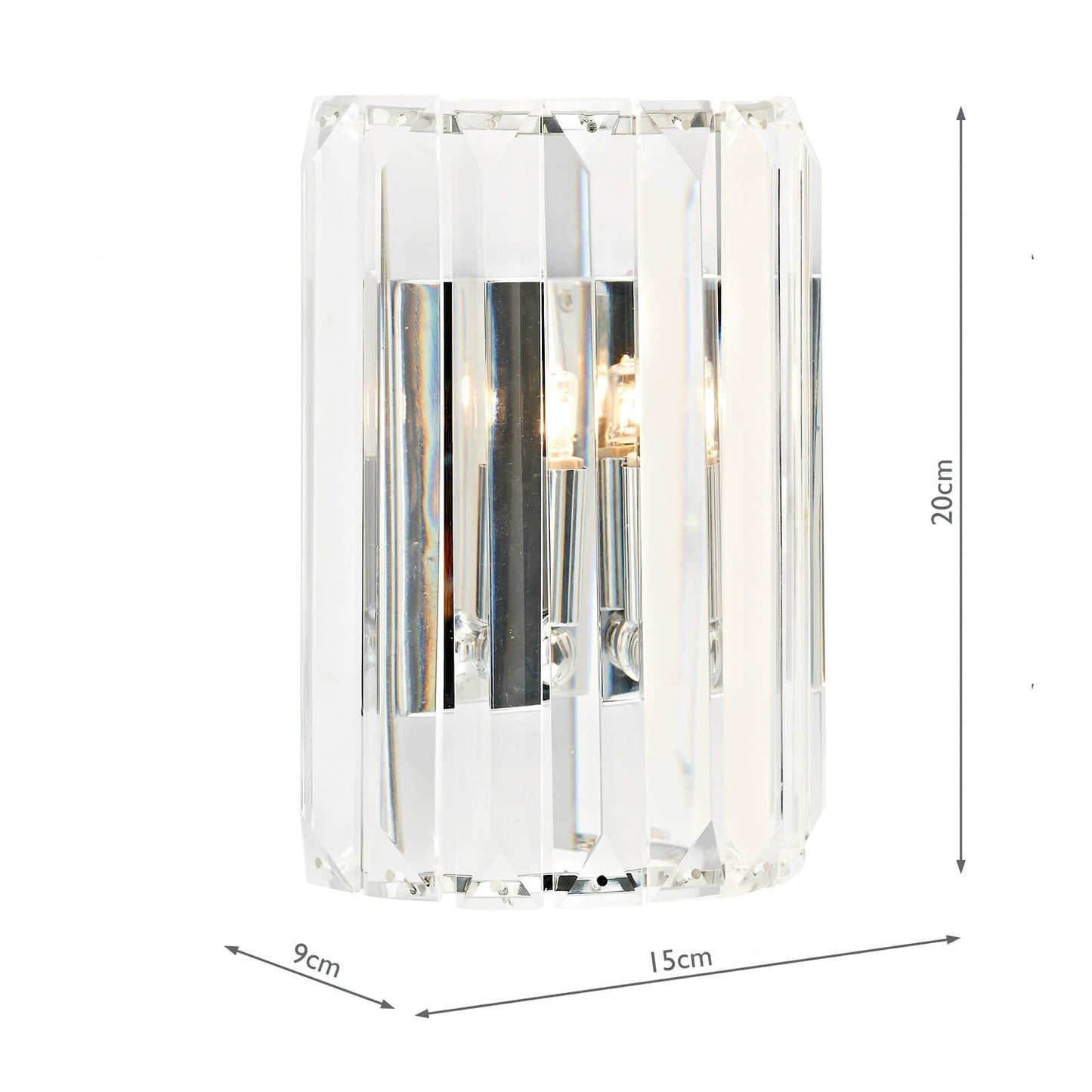 dar lighting Sketch Wall Light Polished Chrome Crystal SKE0750