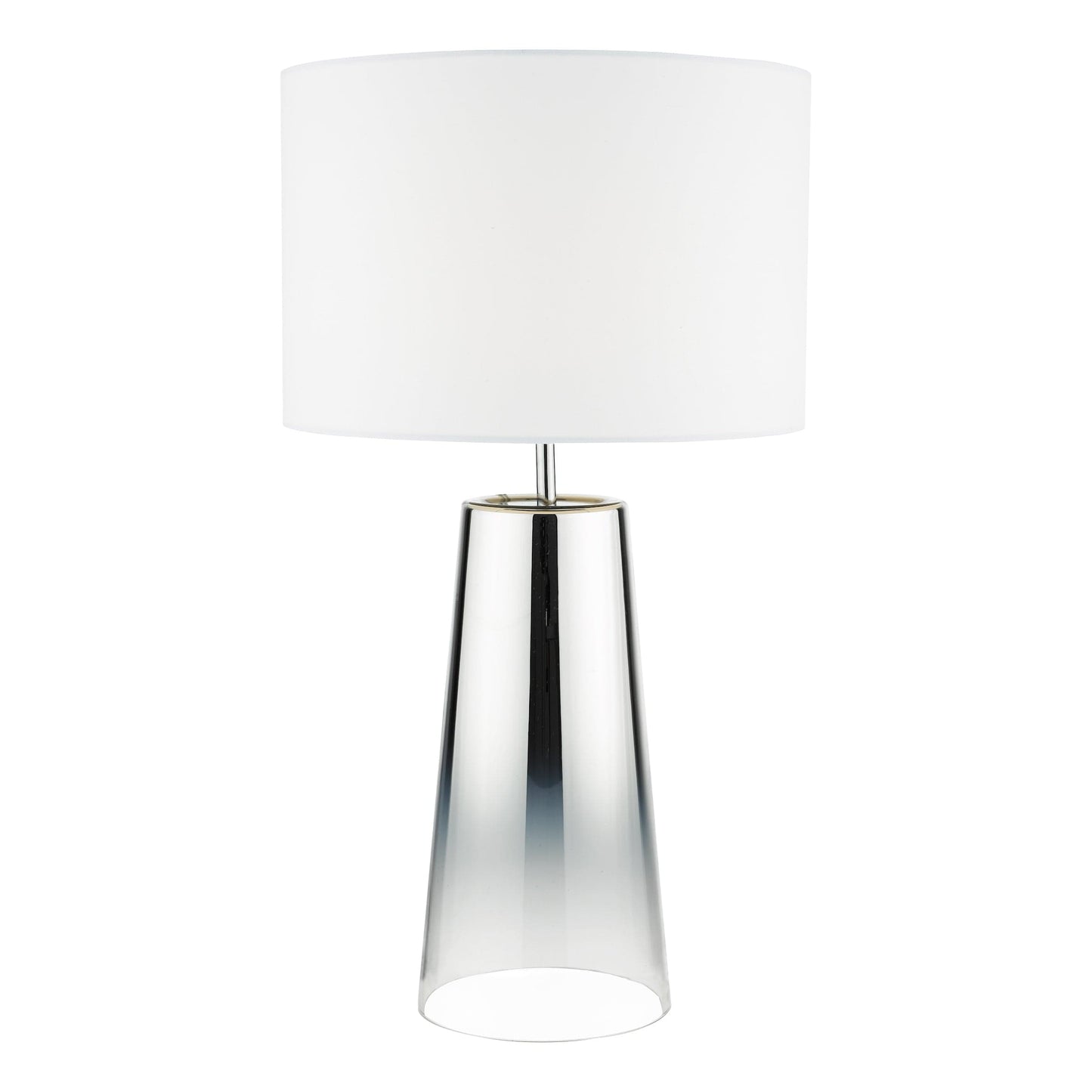 dar lighting Smokey Table Lamp Clear & Chrome Ombre Glass With Shade SMO4250