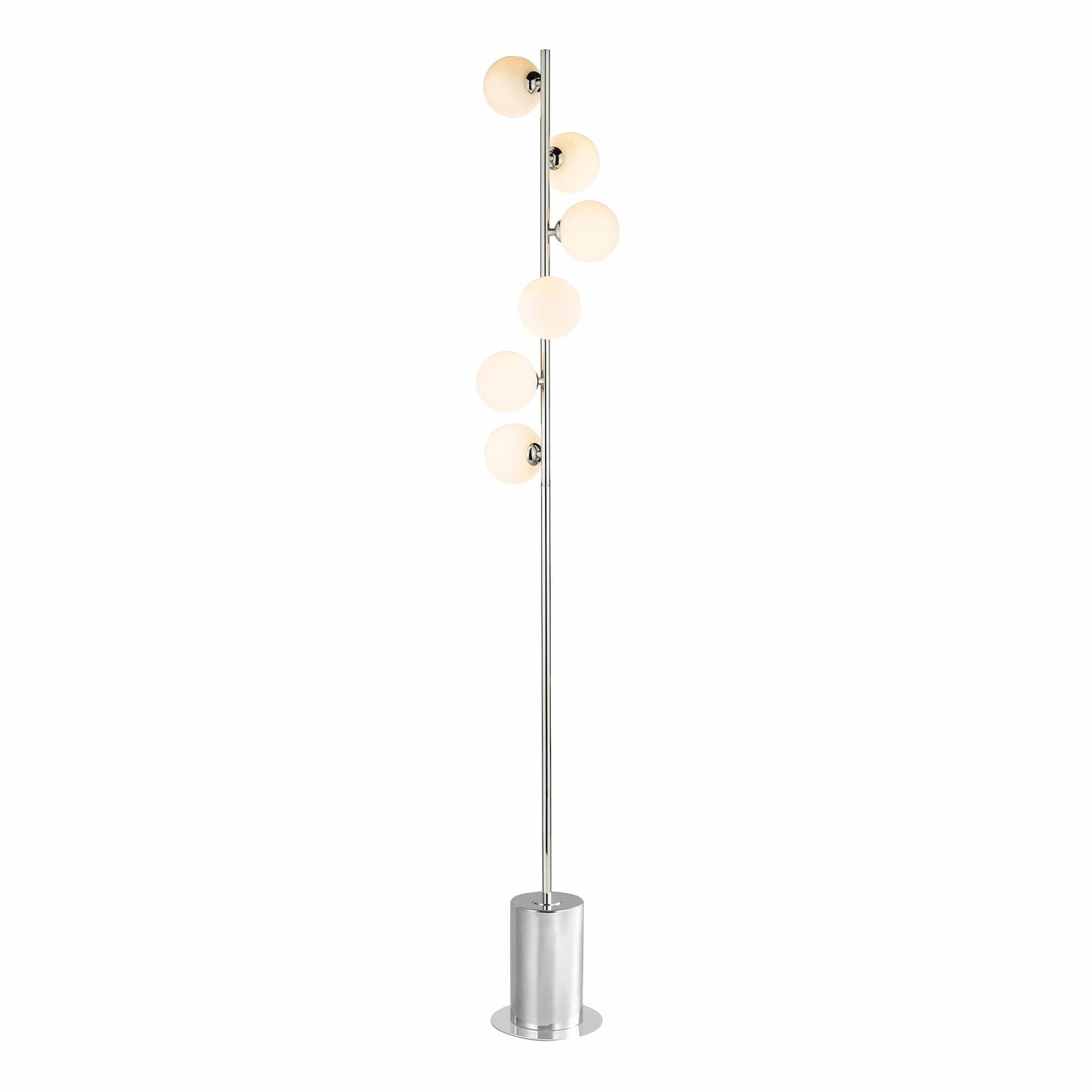 dar lighting Spiral 6 Light Floor Lamp Polished Chrome Opal Glass SPI4950-02
