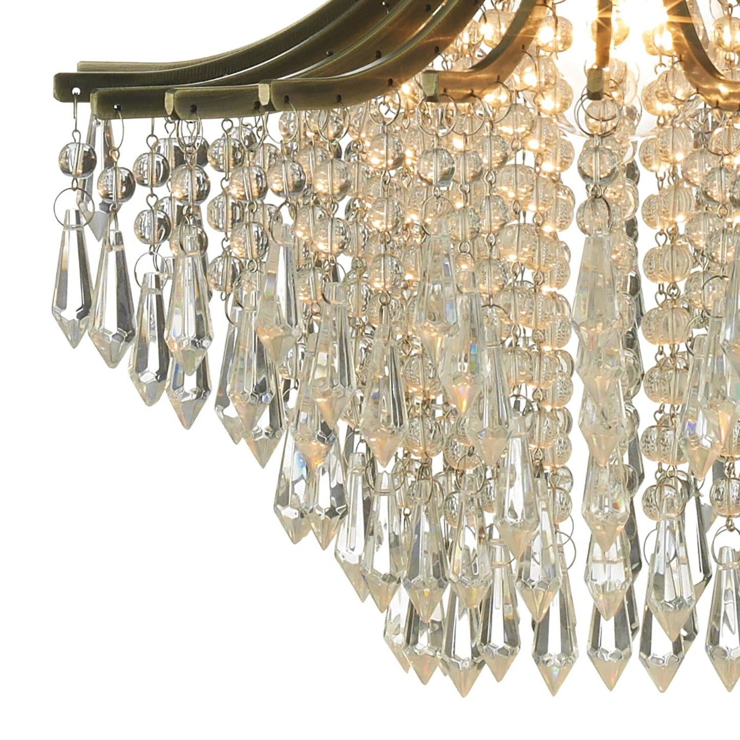 dar lighting Suri 1 Light Pendant Antique Brass Faceted Glass SUR0108