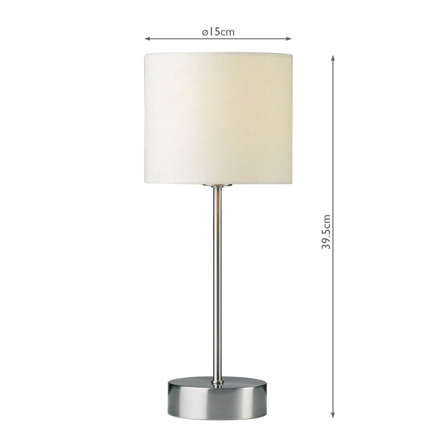 dar lighting Suzie Touch Table Lamp Satin Chrome With Shade (Multipack) SUZ4033