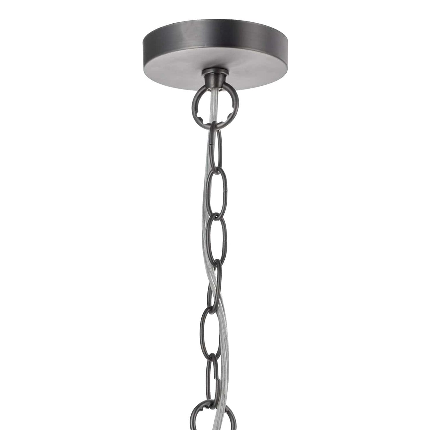dar lighting Tack 1 Light Pendant Antique Chrome Textured glass TAC0161