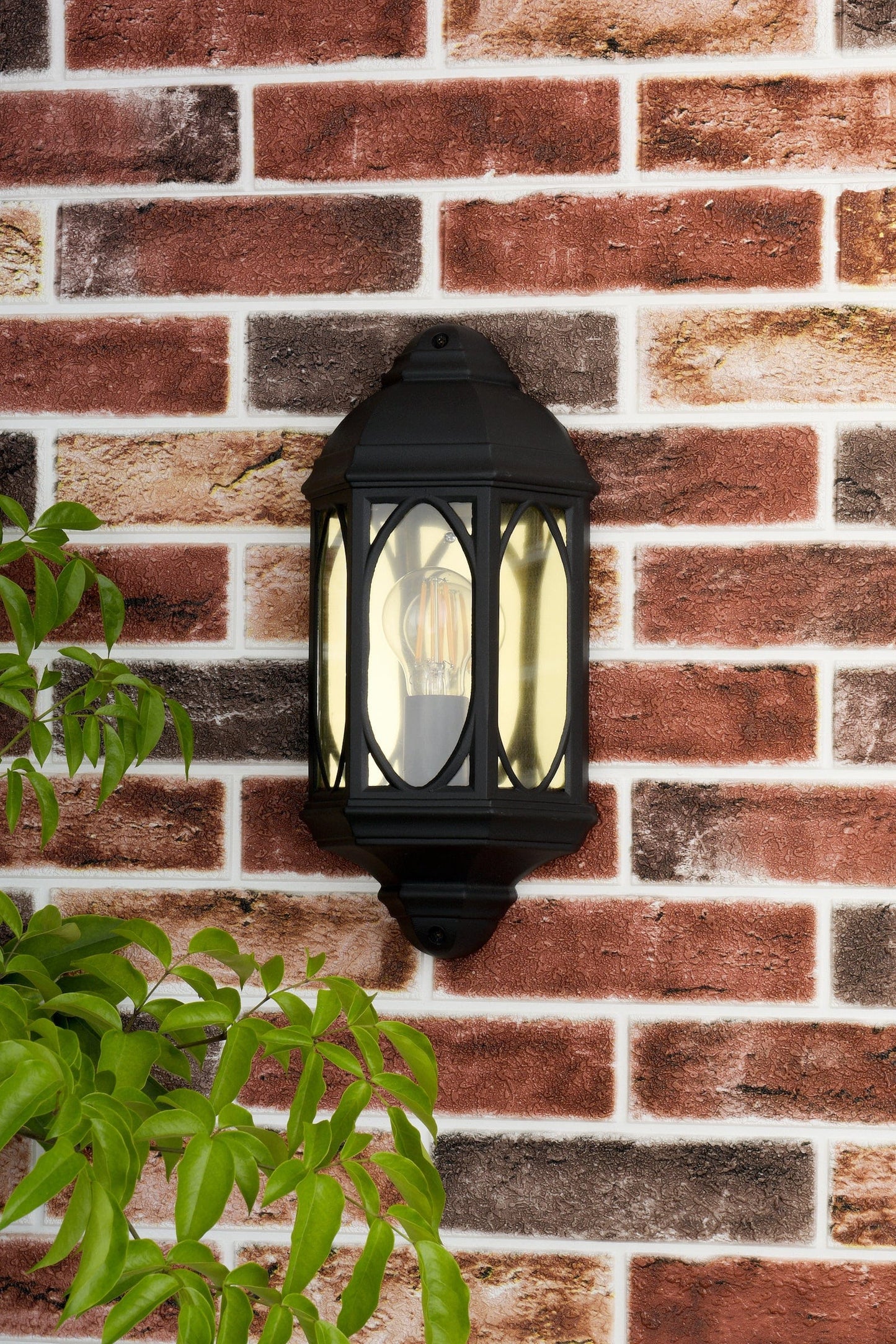 dar lighting Tenby Outdoor Wall Light Black Glass IP43 TEN2122