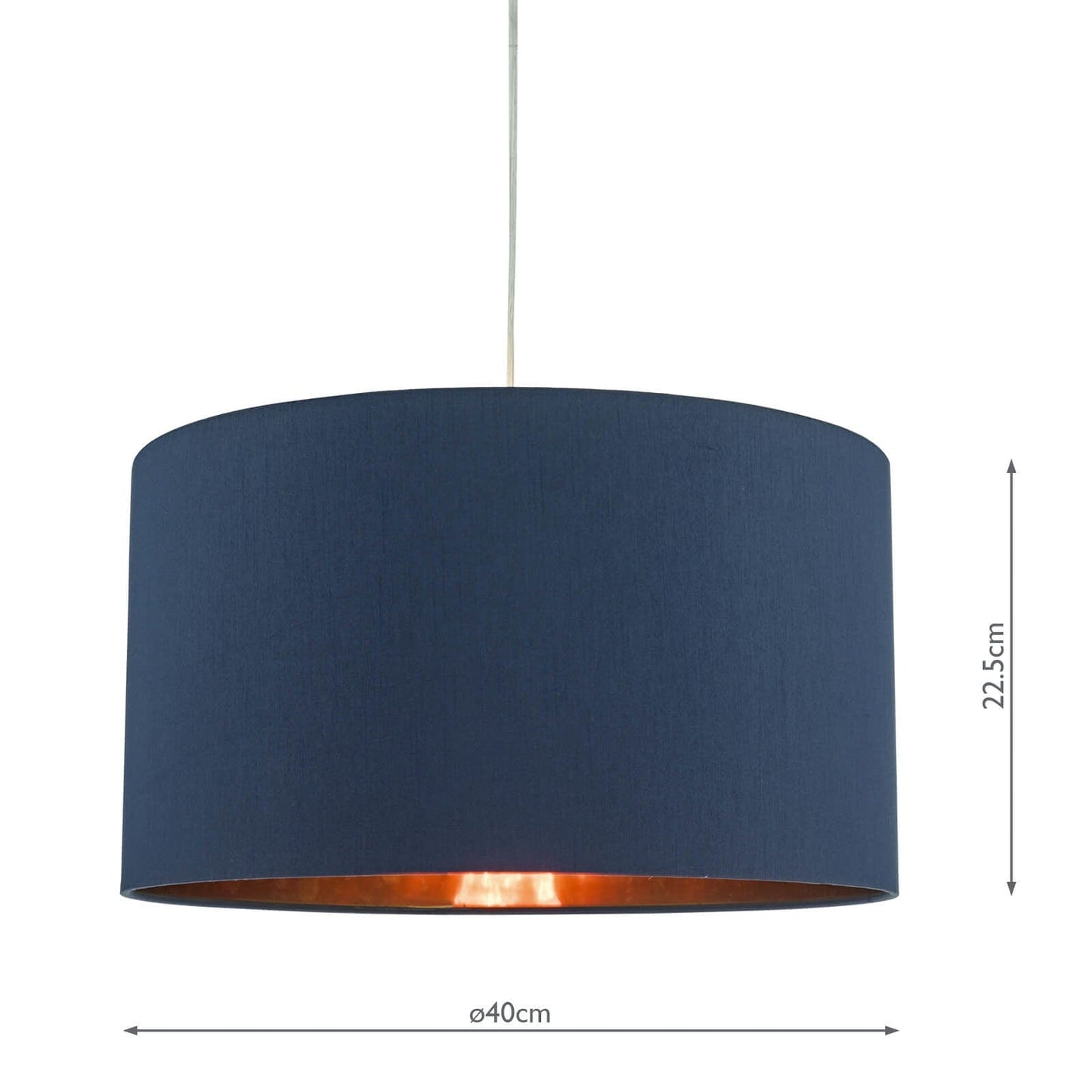 dar lighting Timon Navy Blue Faux Silk Easy Fit Shade 40cm TIM6523