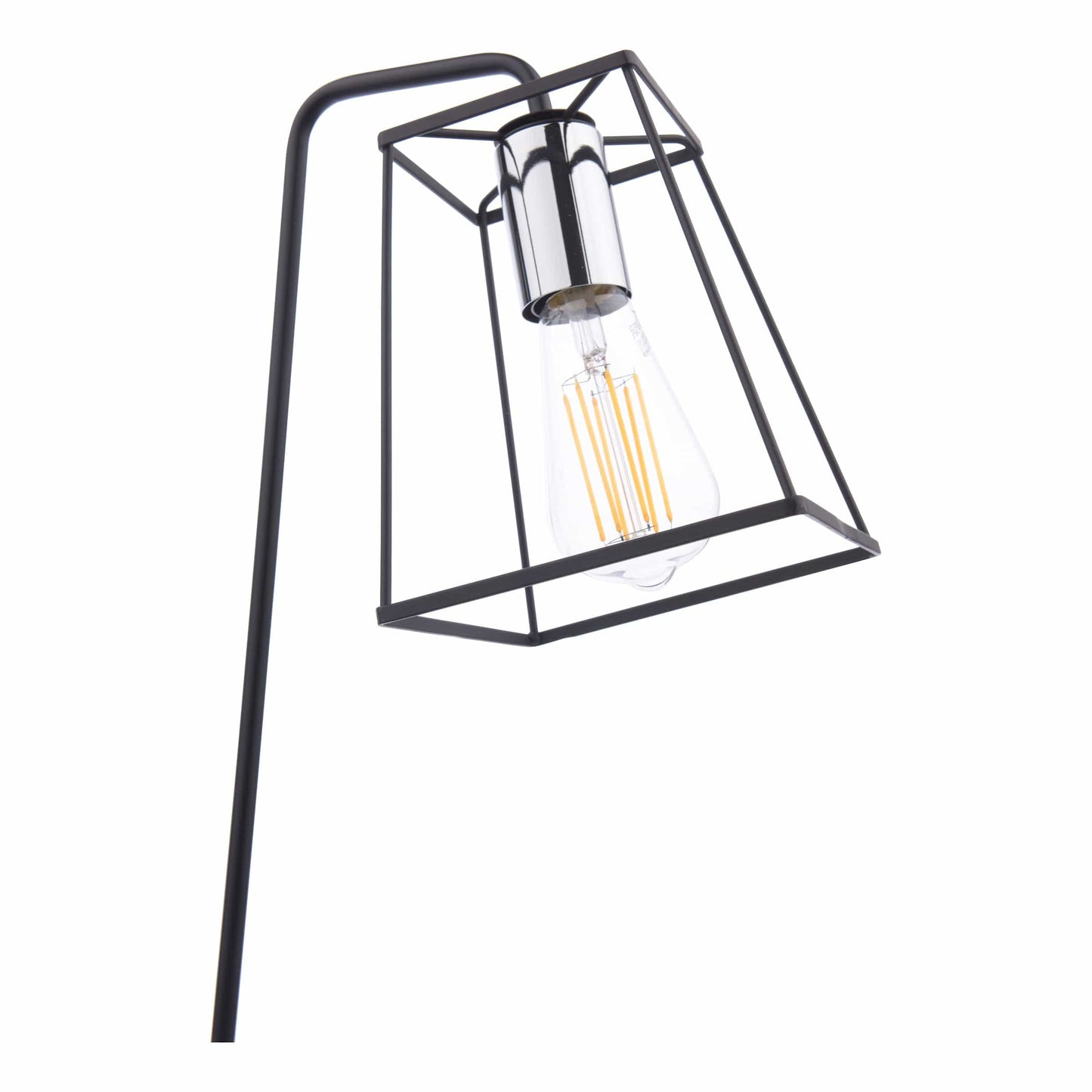 dar lighting Tower Table Lamp Matt Black and Polished Chrome TOW4150