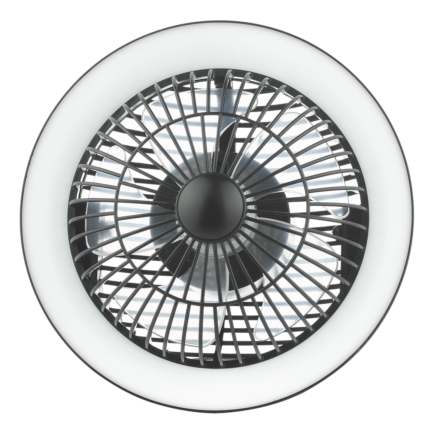 dar lighting Turbo Desk Fan With Lamp Black LED TUR4122