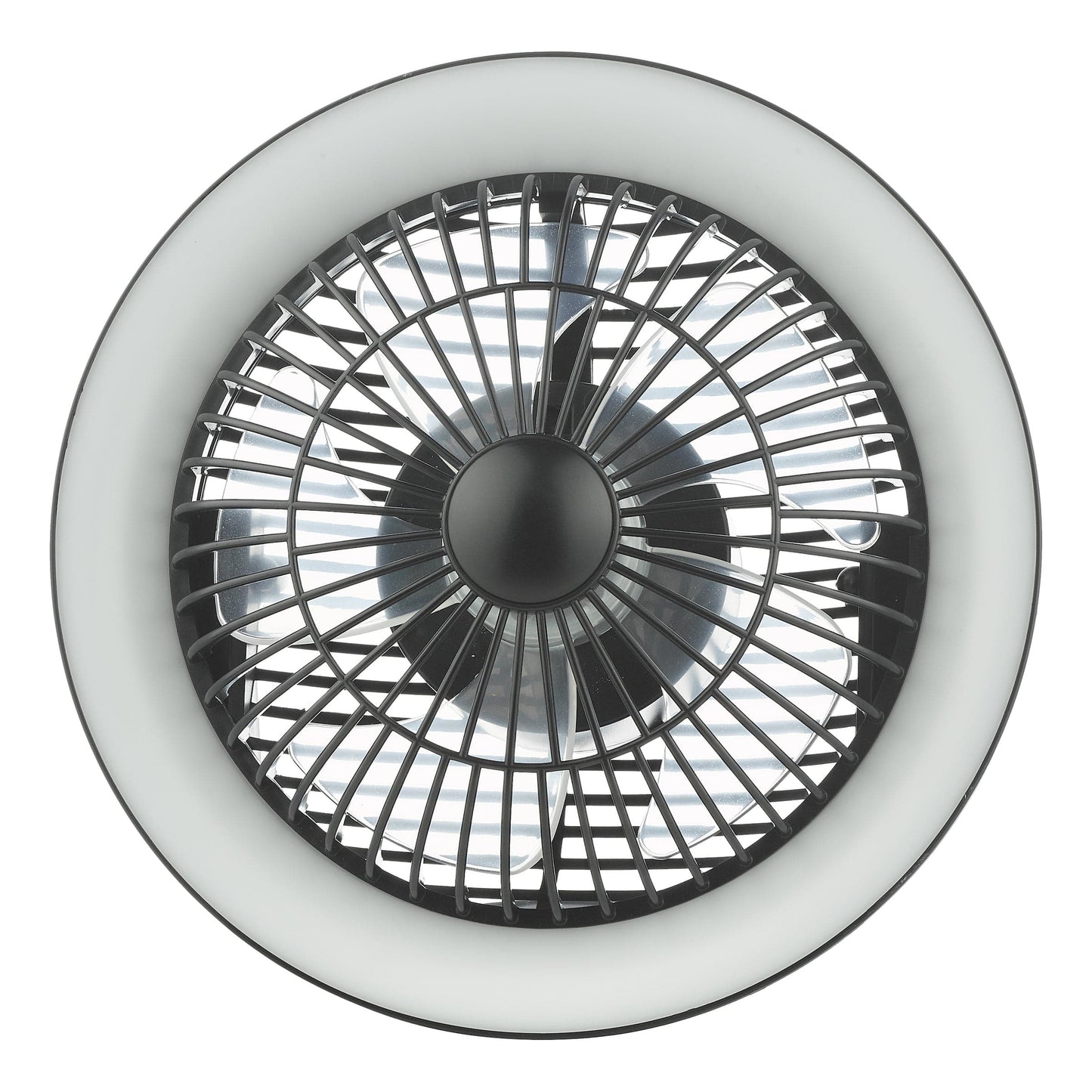 dar lighting Turbo Desk Fan With Lamp Black LED TUR4122